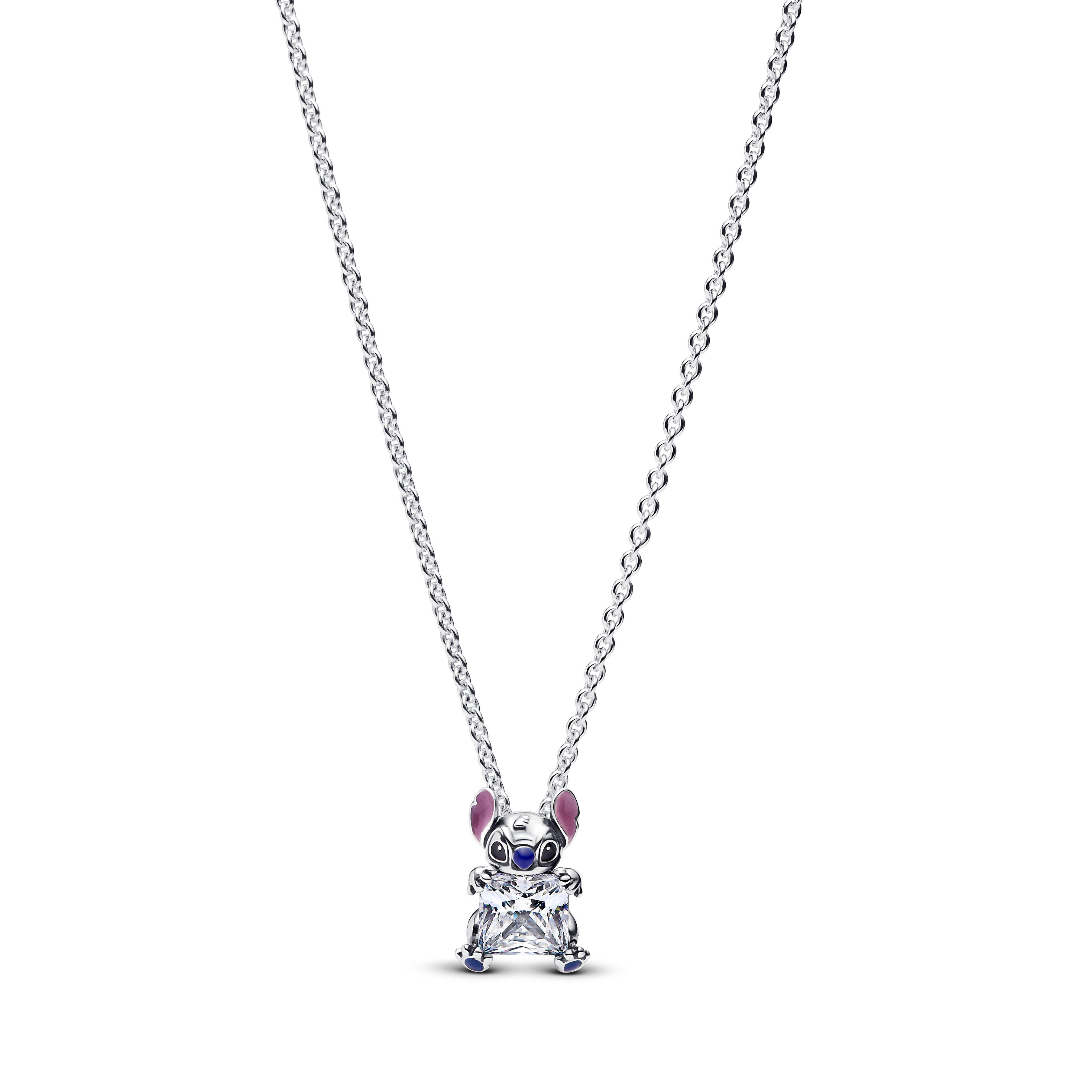 Conjunto de Regalo Collar y Aretes Angel y Stitch de Disney-2