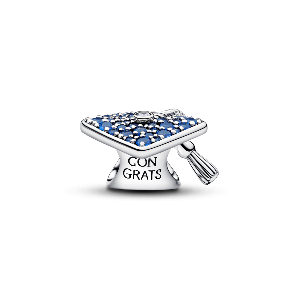 Charm Gorra de Graduación 2026 Azul Brillante-2