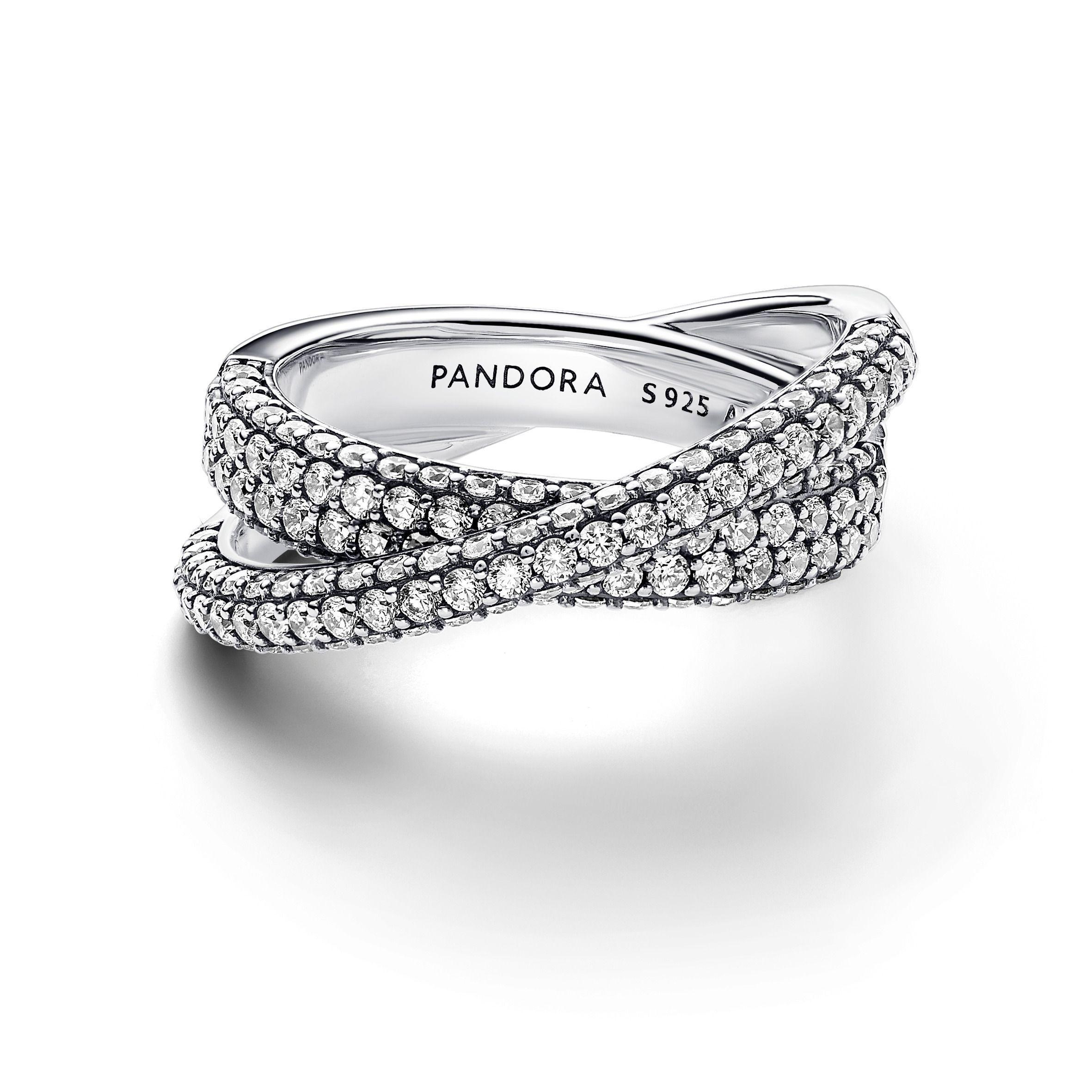 Anillo Doble Cruzado en Pavé de Pandora Timeless en Plata-0