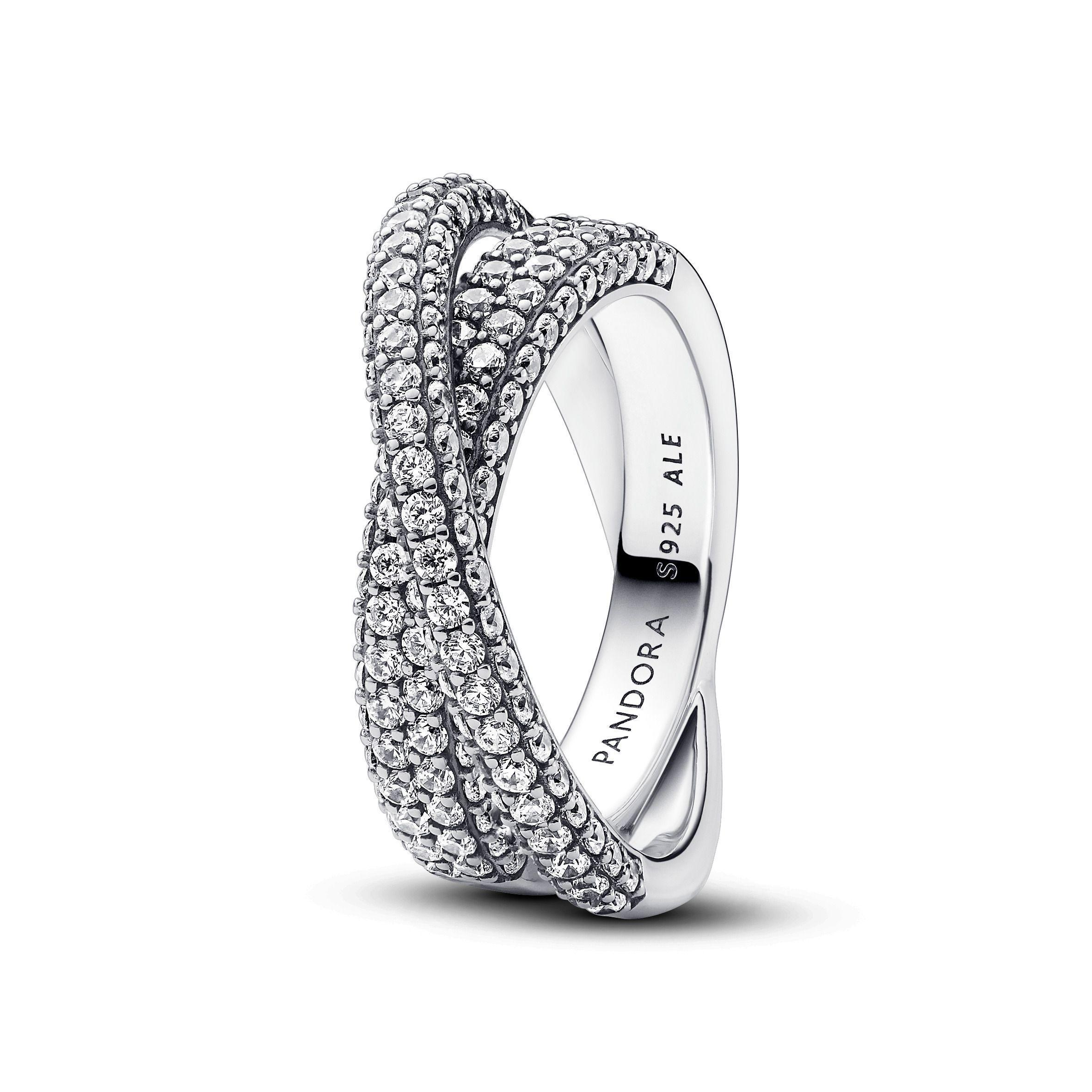 Anillo Doble Cruzado en Pavé de Pandora Timeless en Plata-1