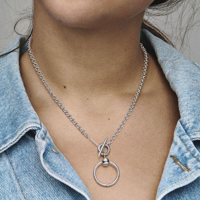 Collar Con Pendiente O Pandora Moments Con Barra T-1