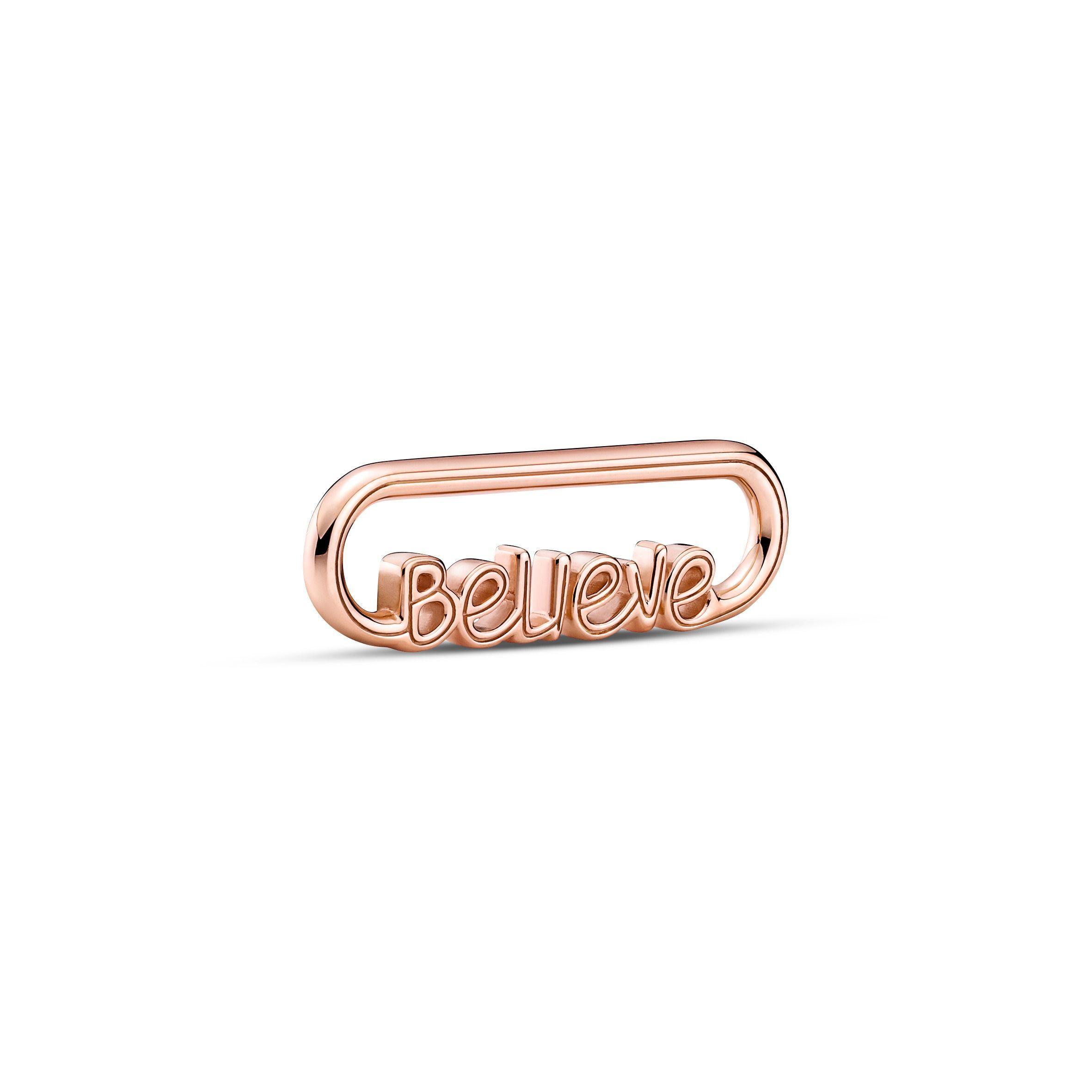 Charm Eslabon con La Palabra Cree en Rose Pandora Me-0