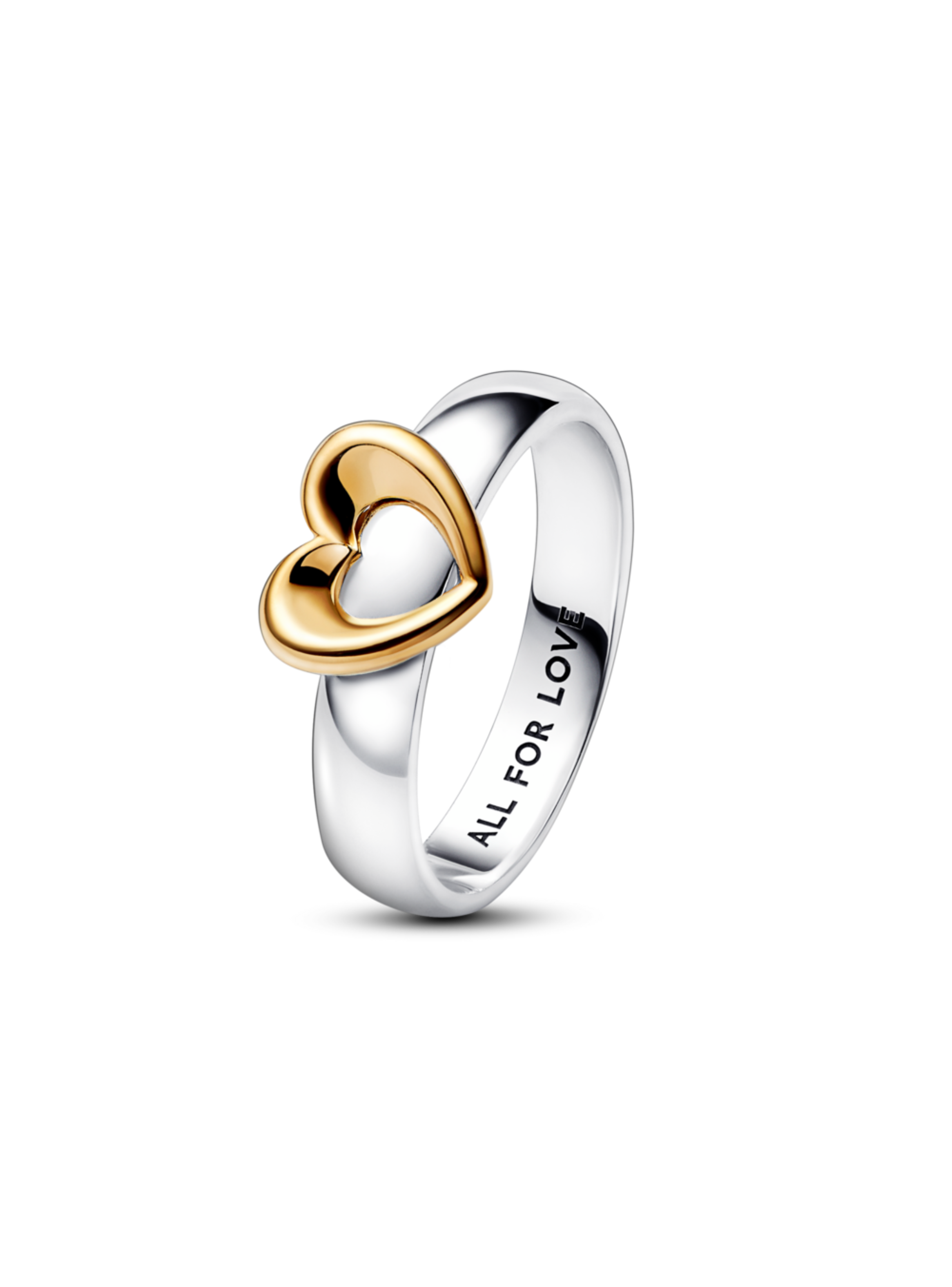 Anillo en Plata y Shine de Corazon Radiante Deslizante-2
