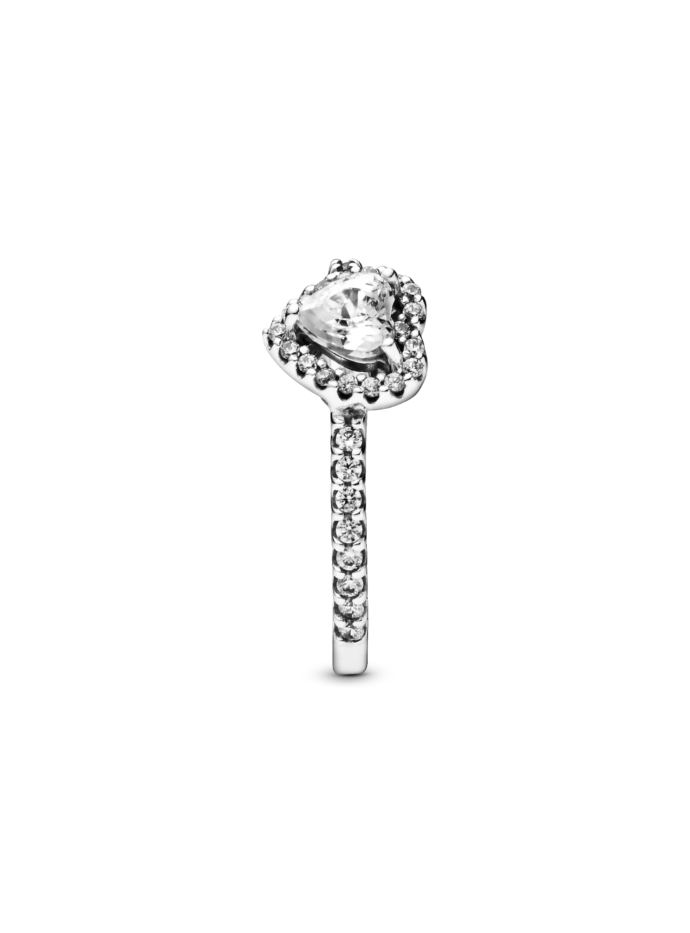 Anillo Plata Corazón Elevado Brillante Circonia Clara-1