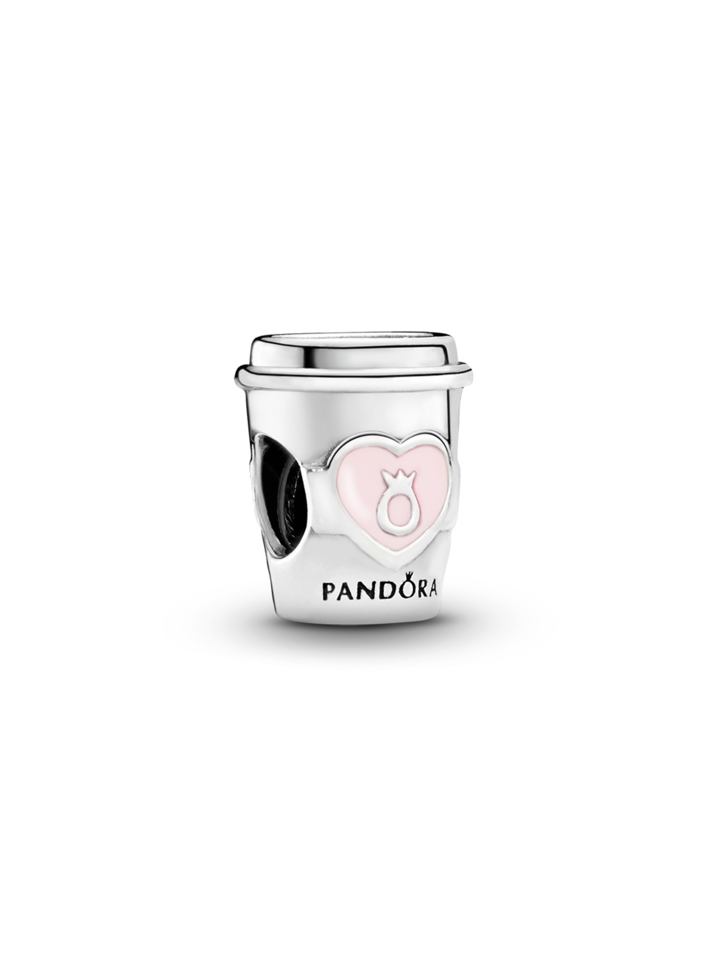 Gift Set Pulsera con Dije en Plata Corazon con Cuentas y en Cafe para Llevar Esmalte Rosado-2