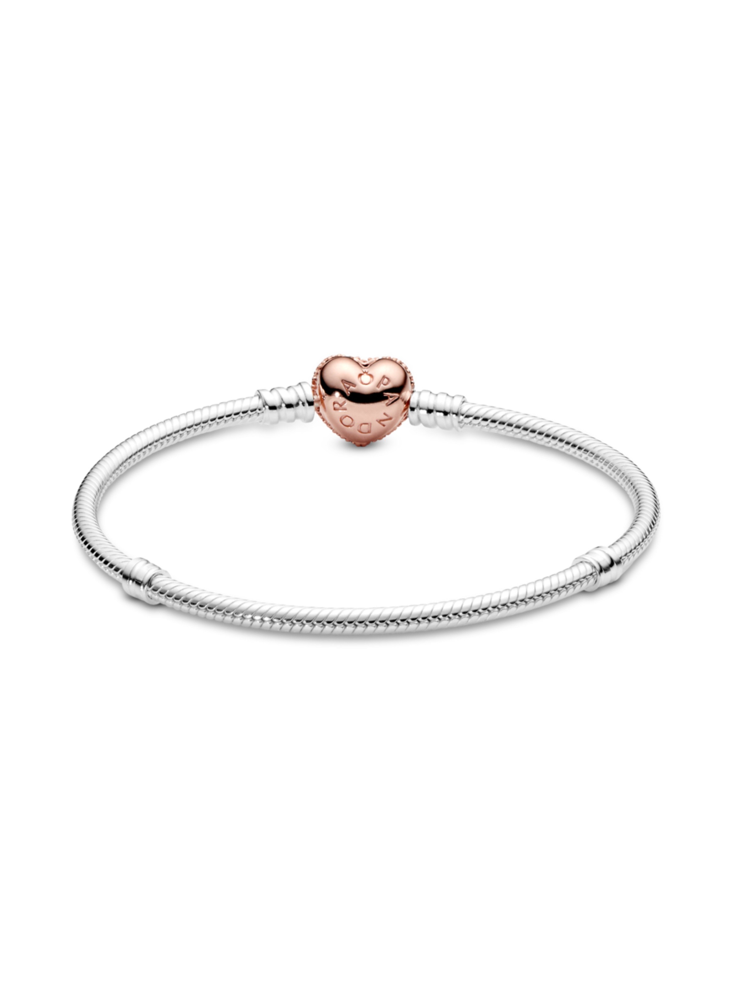 Brazalete en Plata con Cierre en Rose Corazón en Pavé -2