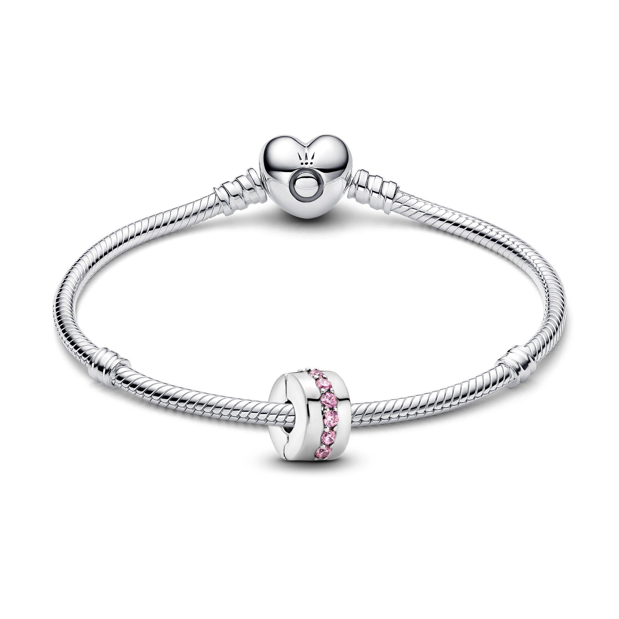 Gift Set Pulsera con Clip en Plata Camino Primaveral Rosa-0