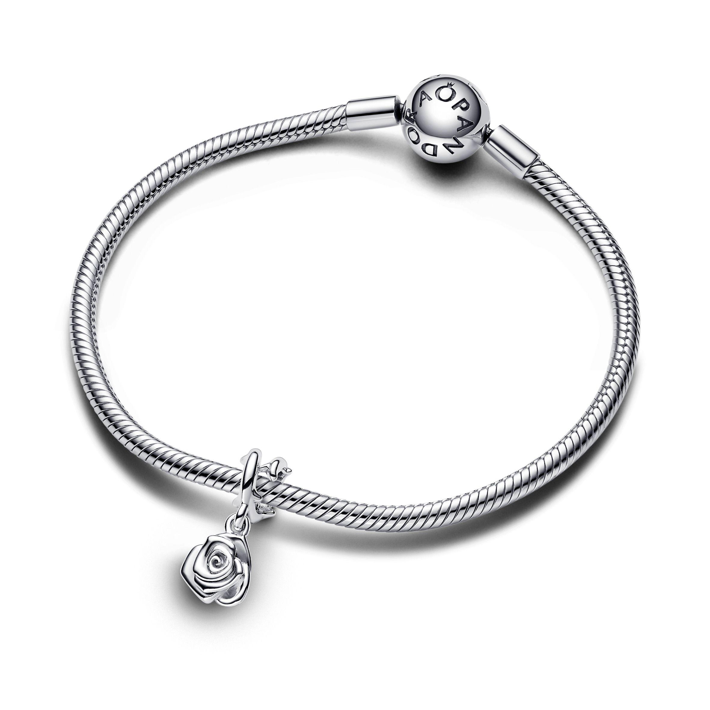 Charm Colgante en plata Rosa Floreciente-1