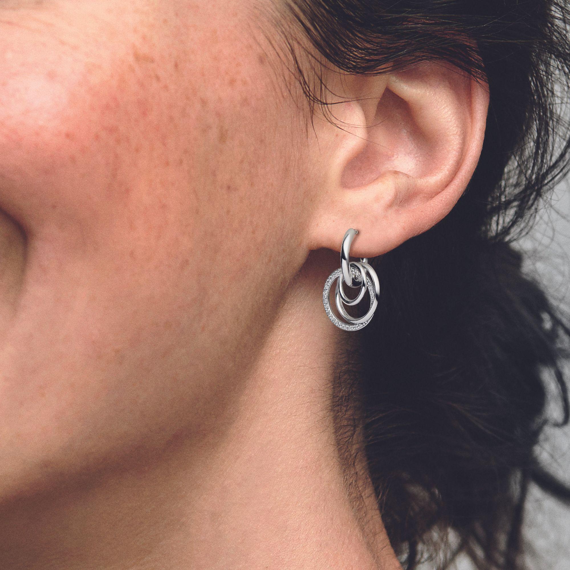 Aretes de Aro en Plata Familia Siempre Rodeada -1