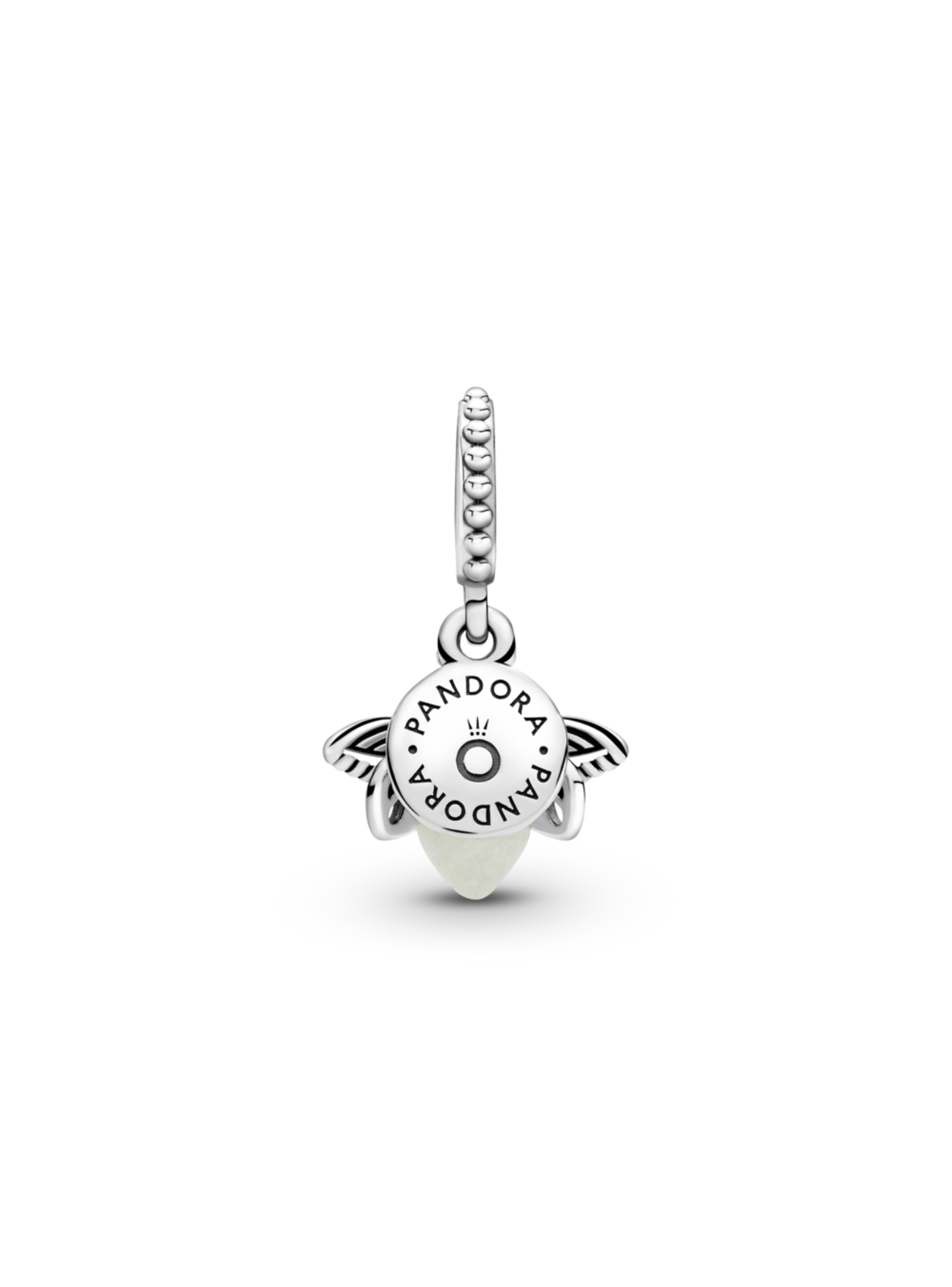 Charm Plata Luciérnaga que Brilla en la Oscuridad Cristal Verde -2