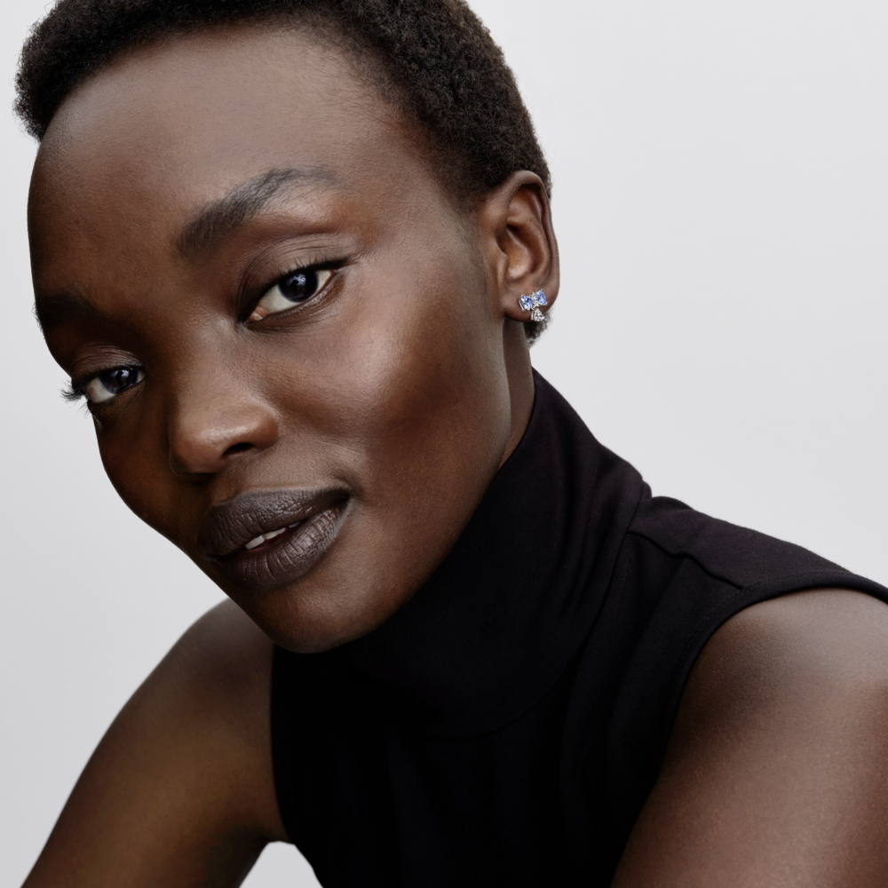 Aretes de Botón Moño Azul de Bridgerton-2