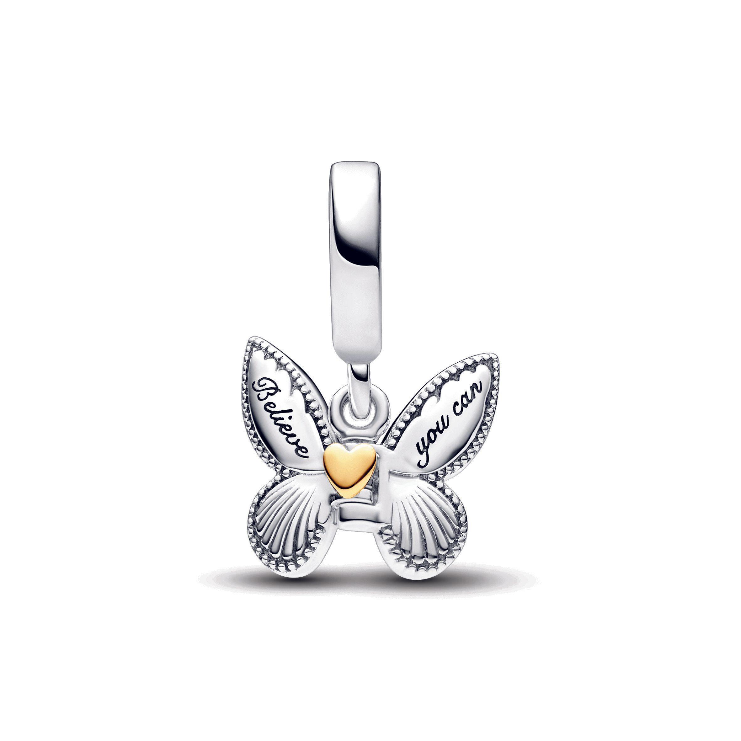 Dije Colgante Pandora Oro 14k y Plata Mariposa Club 2024 -1