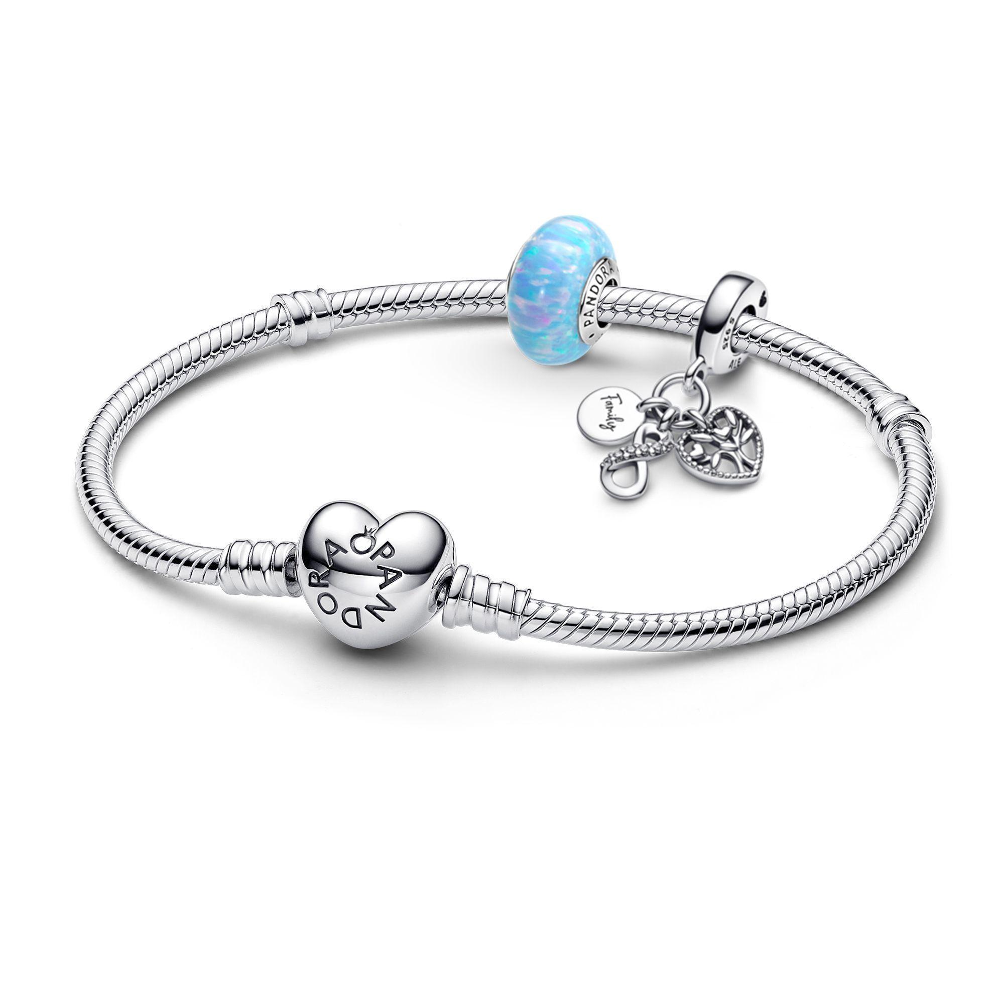 Gift set Pulsera con Dije Infinito y Murano Celeste-0