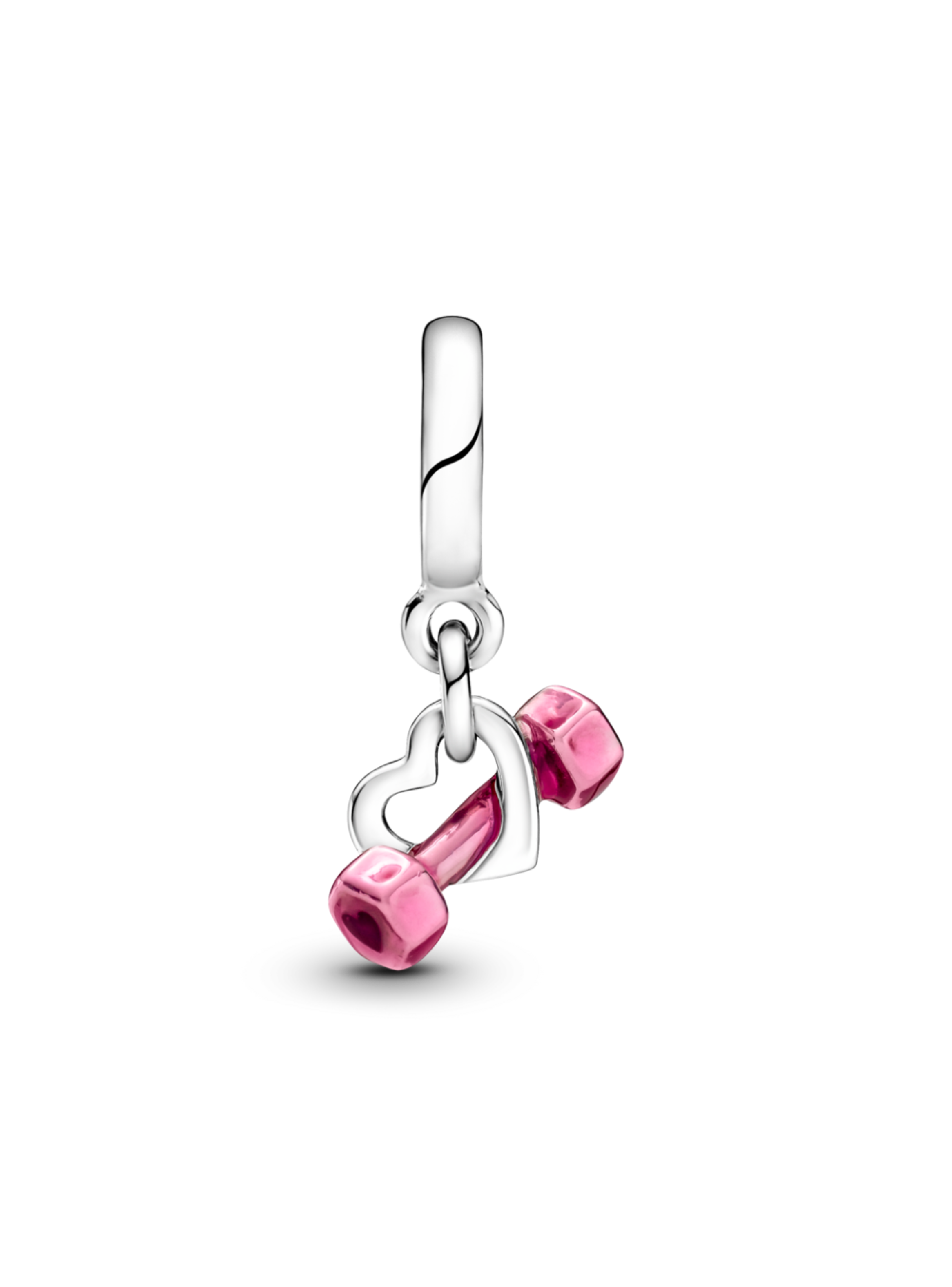 Charm Colgante Mancuerna y Corazón-0