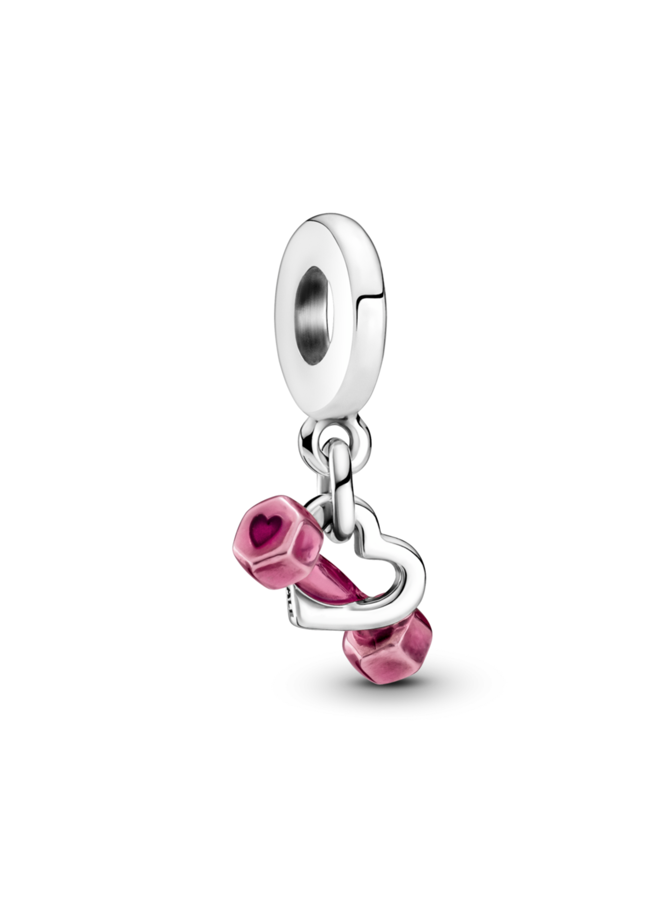 Charm Colgante Mancuerna y Corazón-1