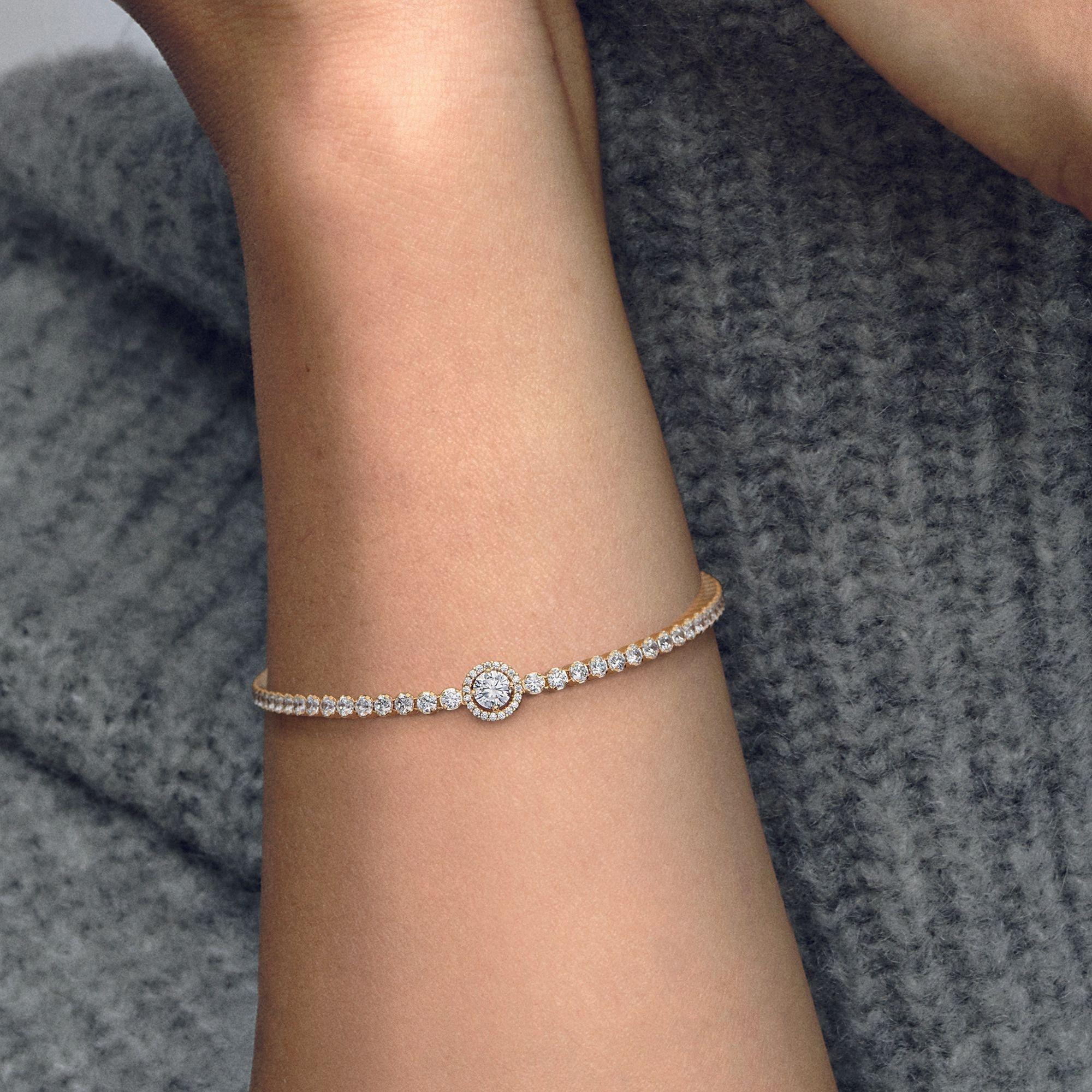 Brazalete Tenis Brillante Recubrimiento Oro14K-2