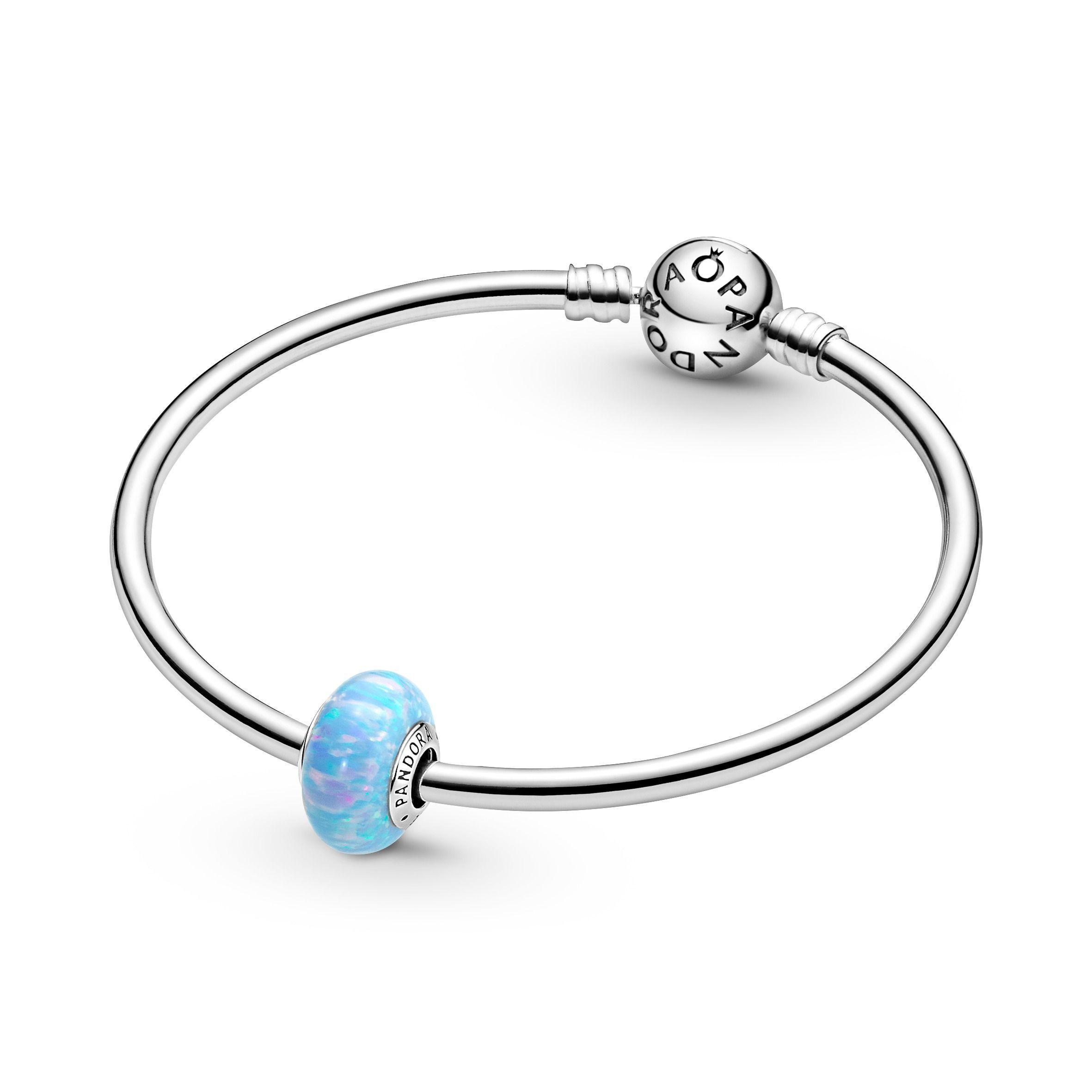 Cristal de Murano en Plata Oceano Azul Opalescente-2