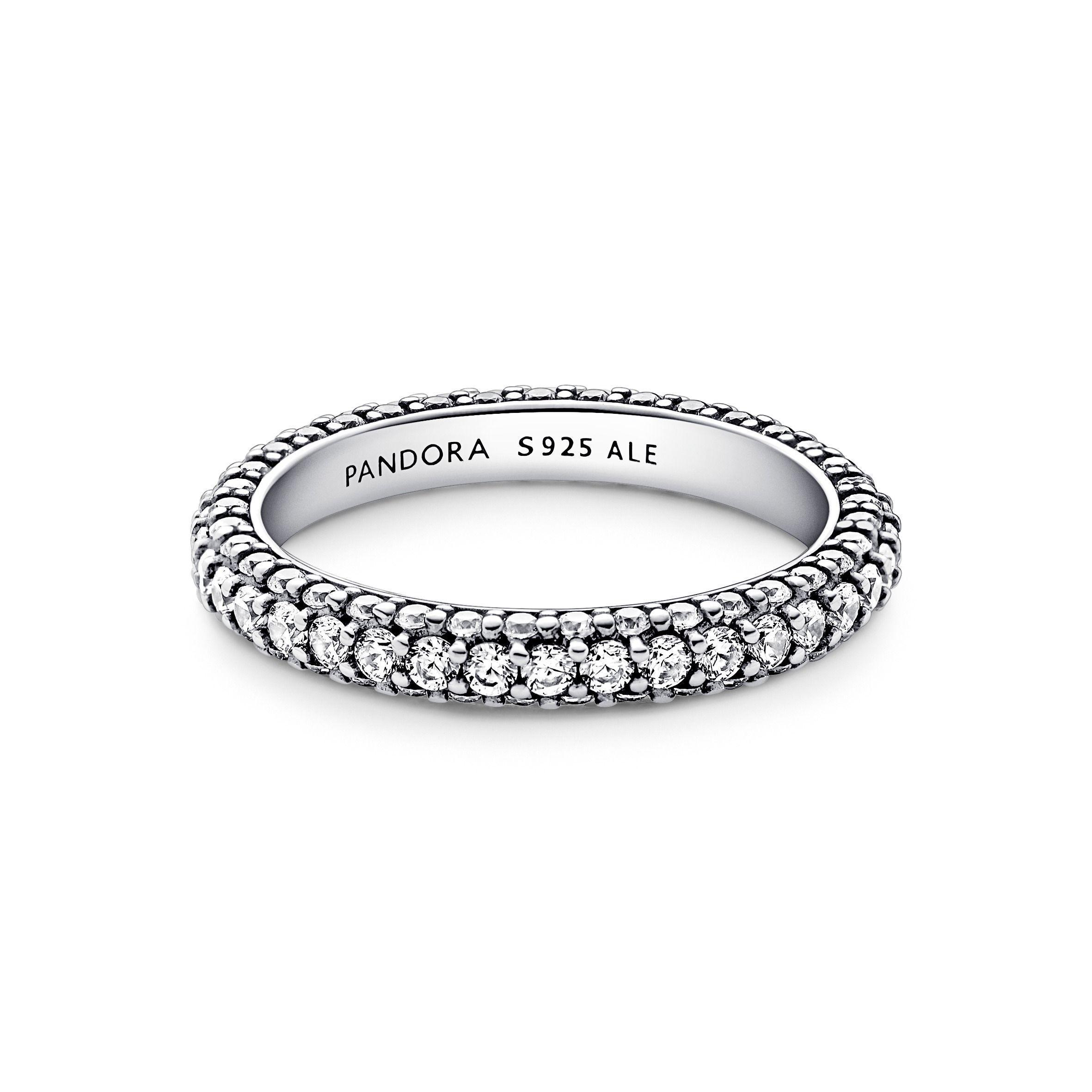 Anillo en Plata Pave de una Hilera Clara-0