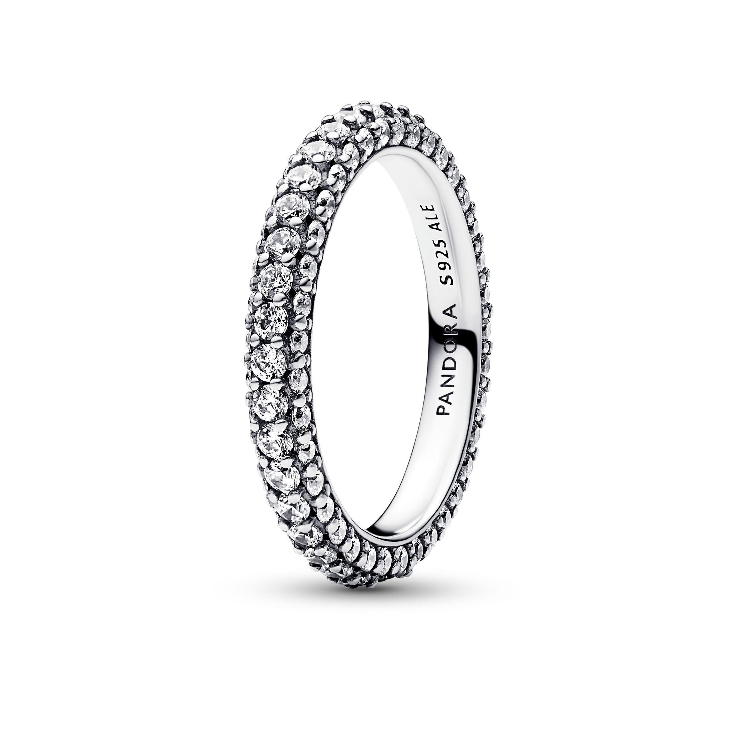 Anillo en Plata Pave de una Hilera Clara-1