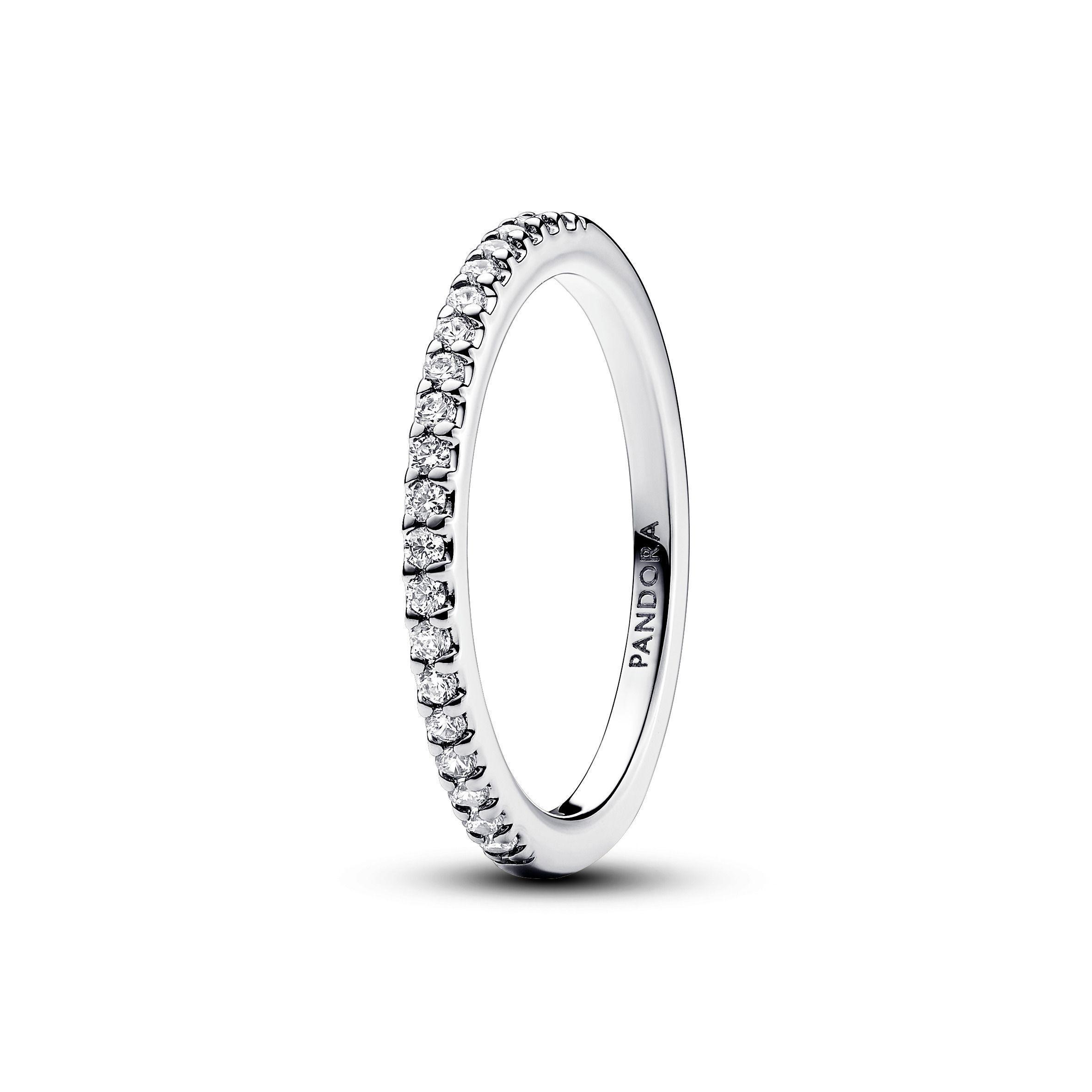 Anillo en Plata Banda Brillante con Circonia Clara-1