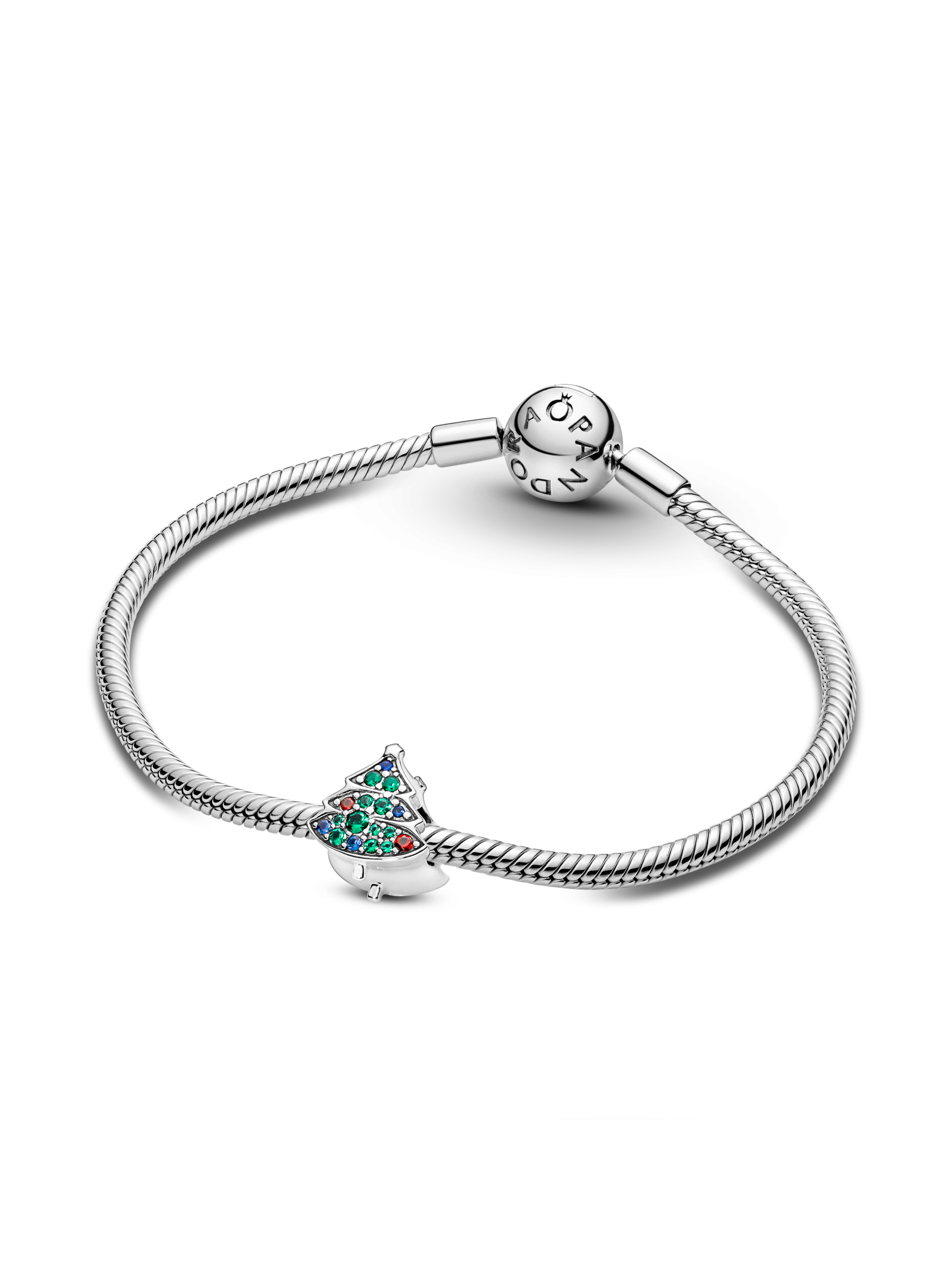 Charm en Plata Árbol de Navidad Cristales Multicolor-2