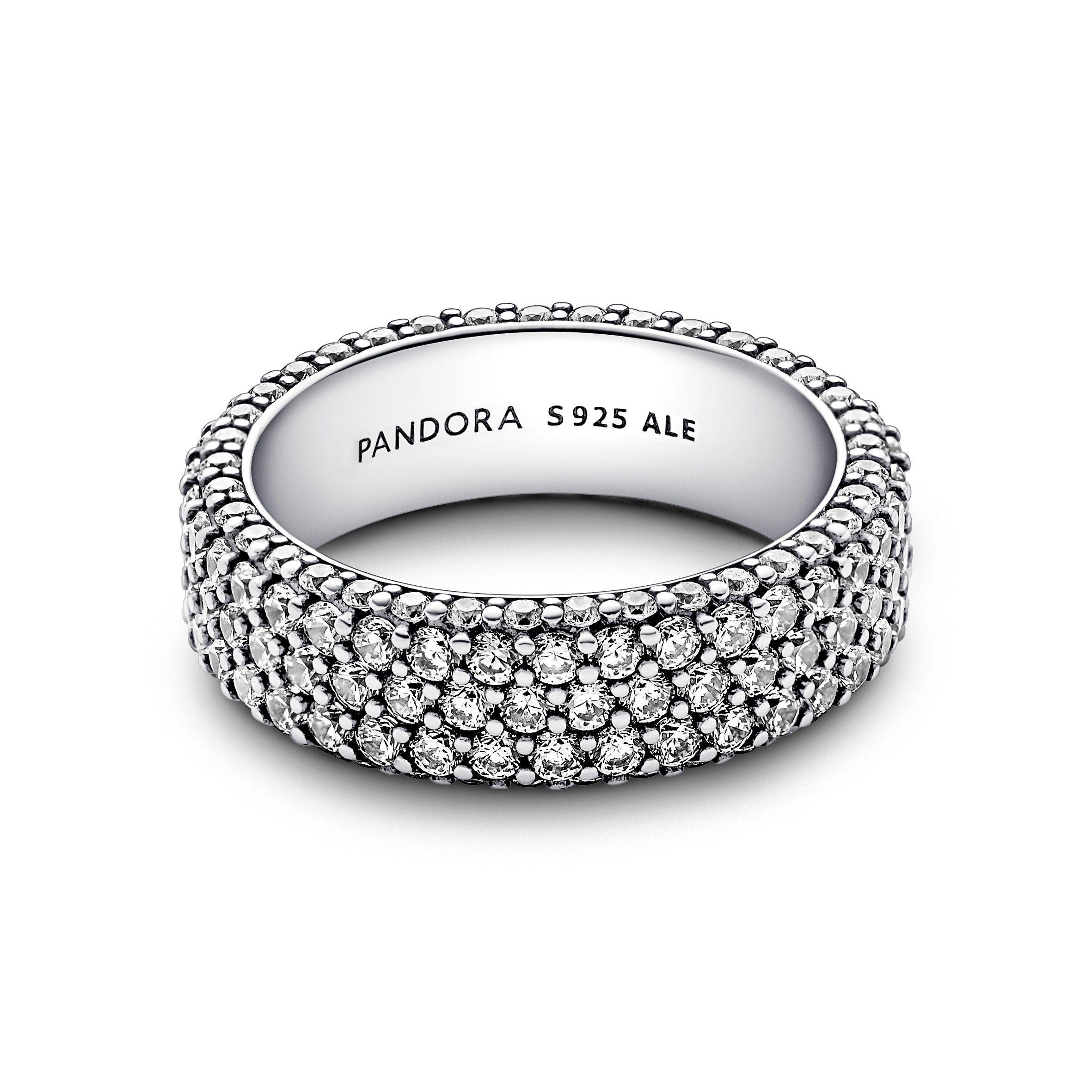 Anillo en Plata Hilera pavé triple Pandora Timeless-0
