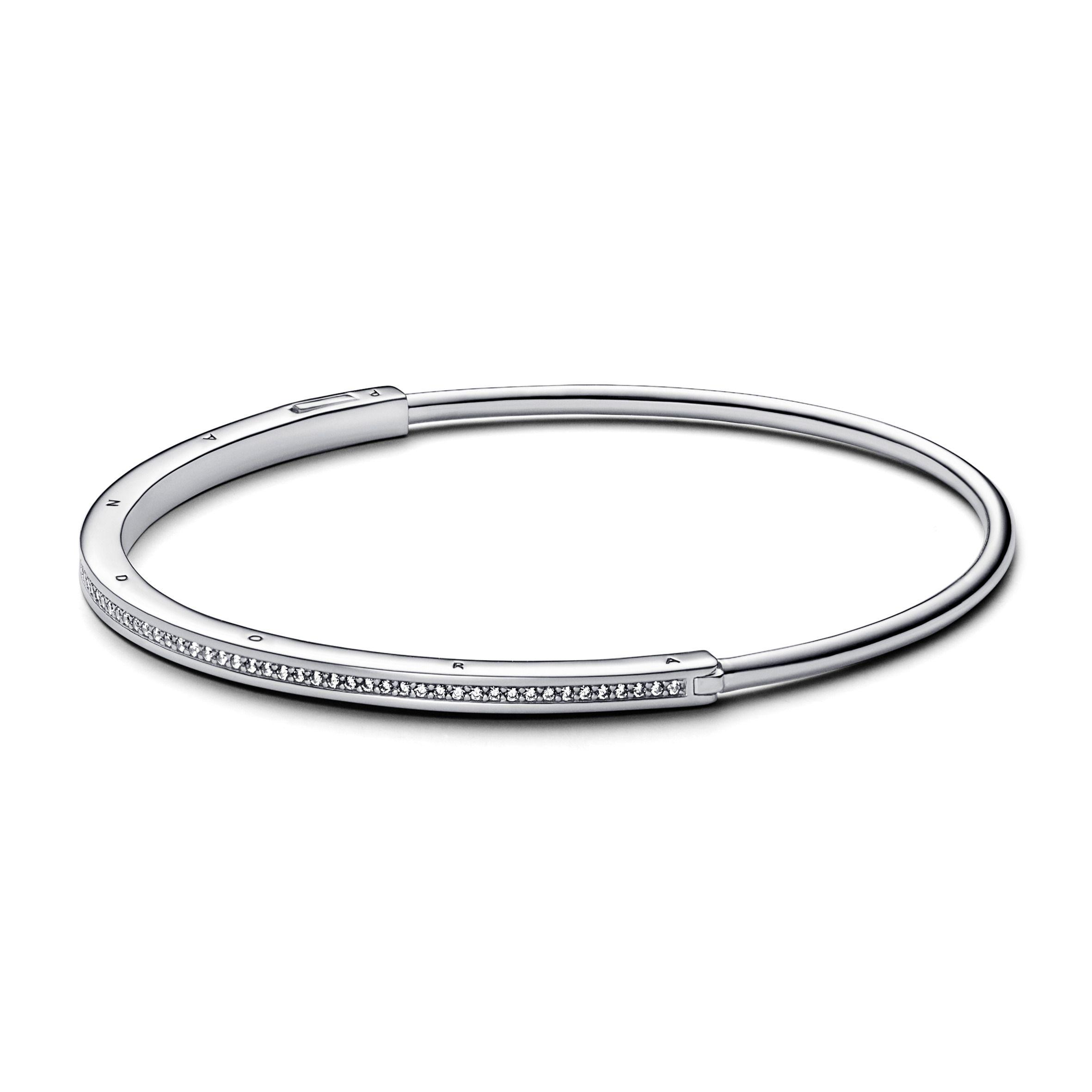 Brazalete Rígido I-D Pandora Signature Plata-0