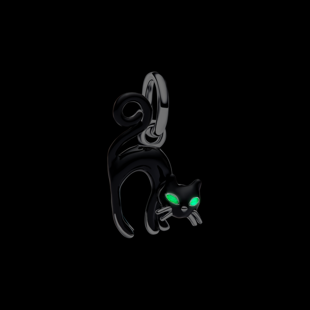 Charm Colgante Gato Negro-2