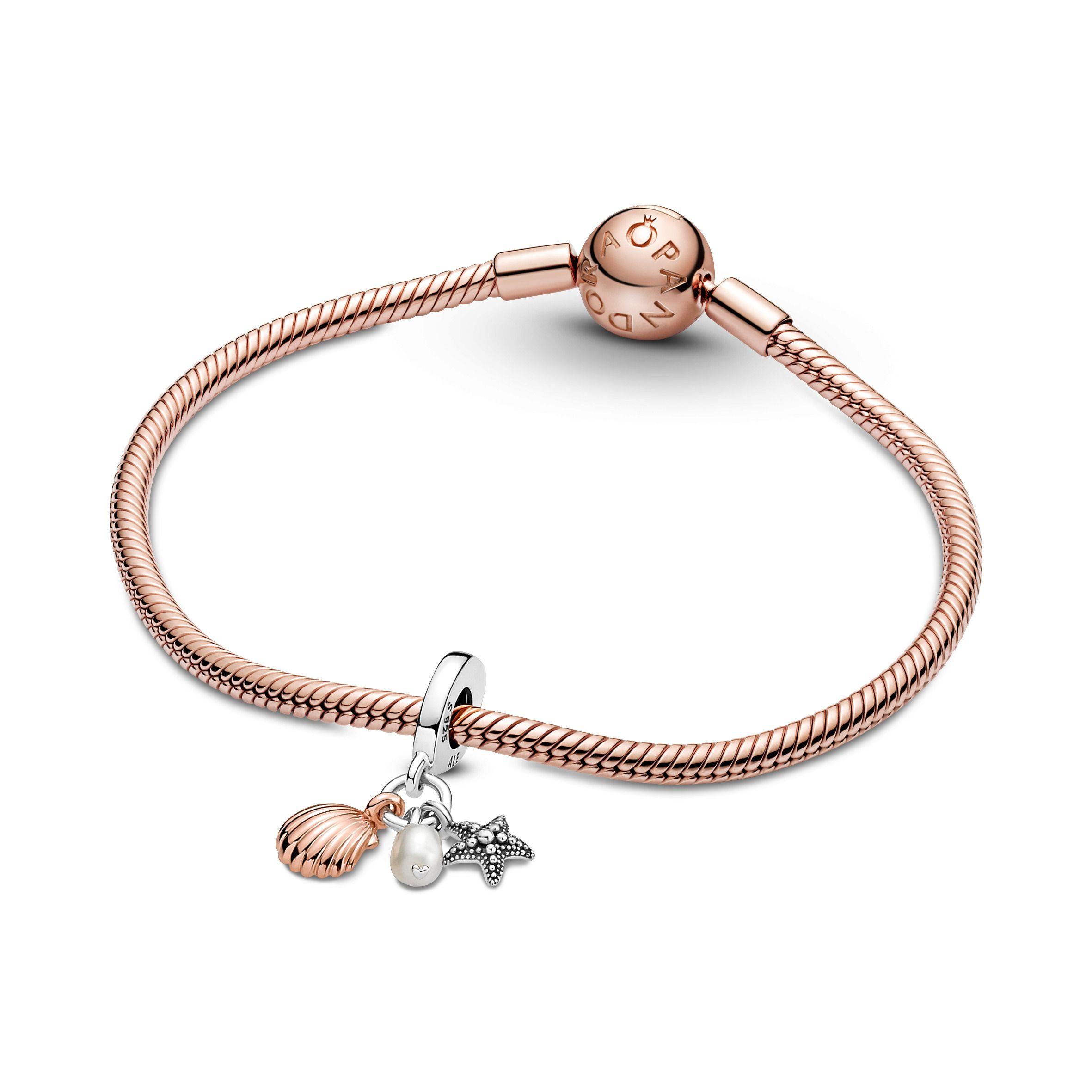 Charm Triple Perla Cultivada, Estrella de mar y Concha-1