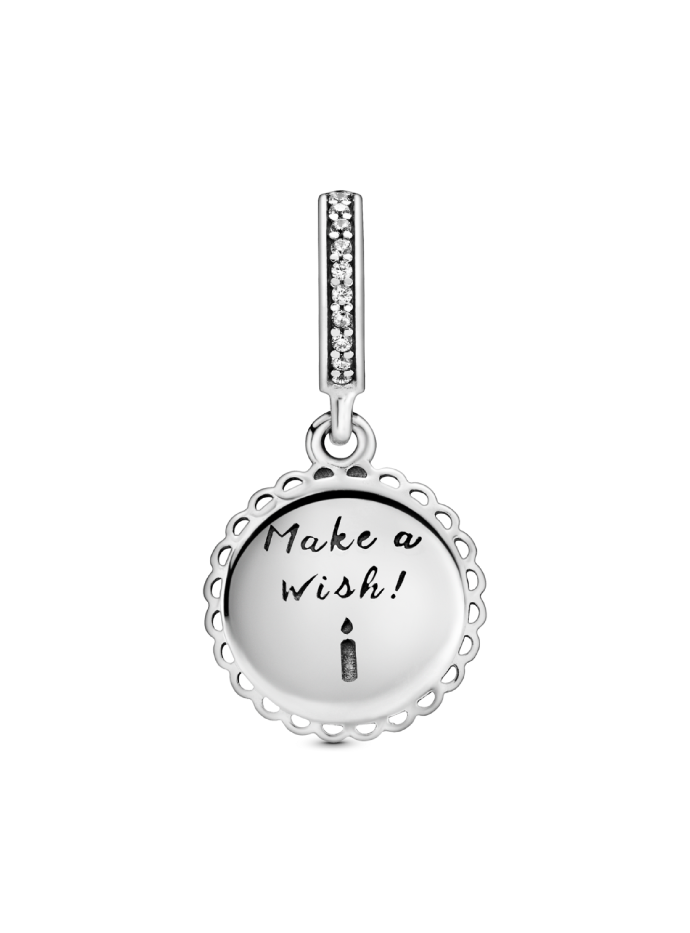 Charm Colgante Plata Pastel de Cumpleaños Esmalte Rosado.-2