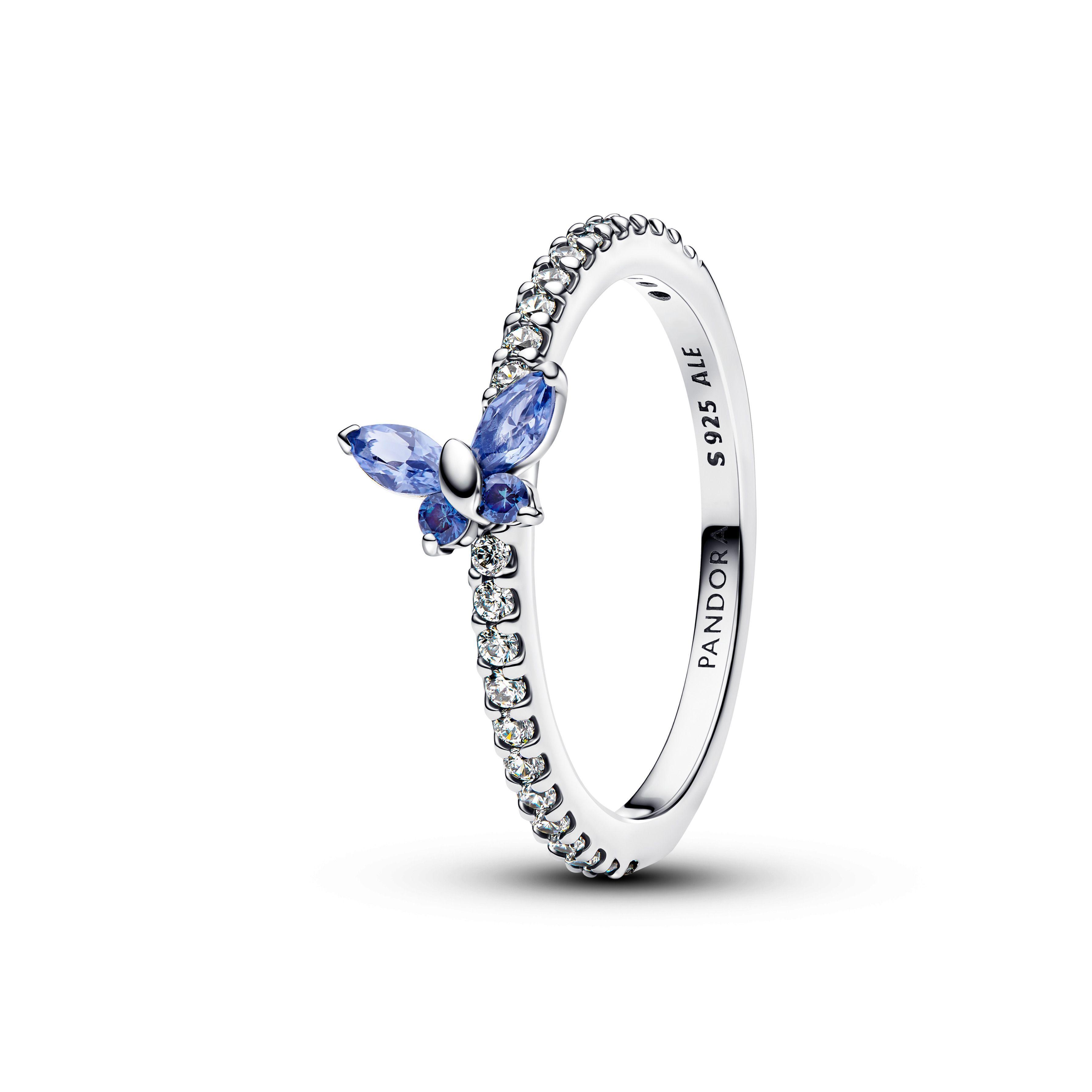 Anillo Mariposa Resplandeciente Azul-1