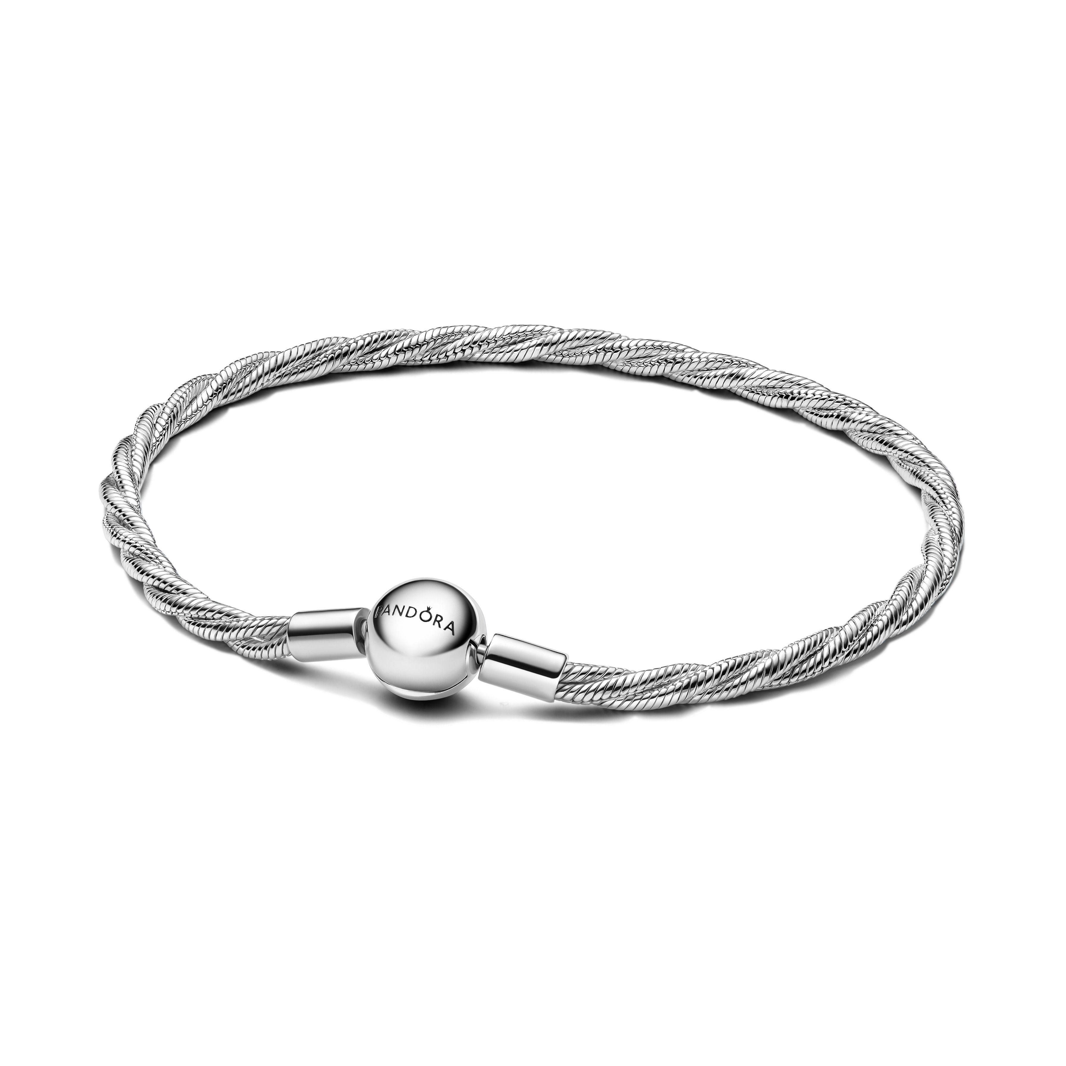 Brazalete Cadena Serpiente Trenzada con Cierre de Bola-0