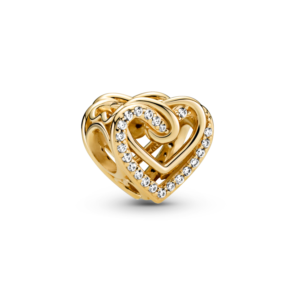 Gift Set Pulsera con Charms Corazon Entrelazado y Clip en Plata-2