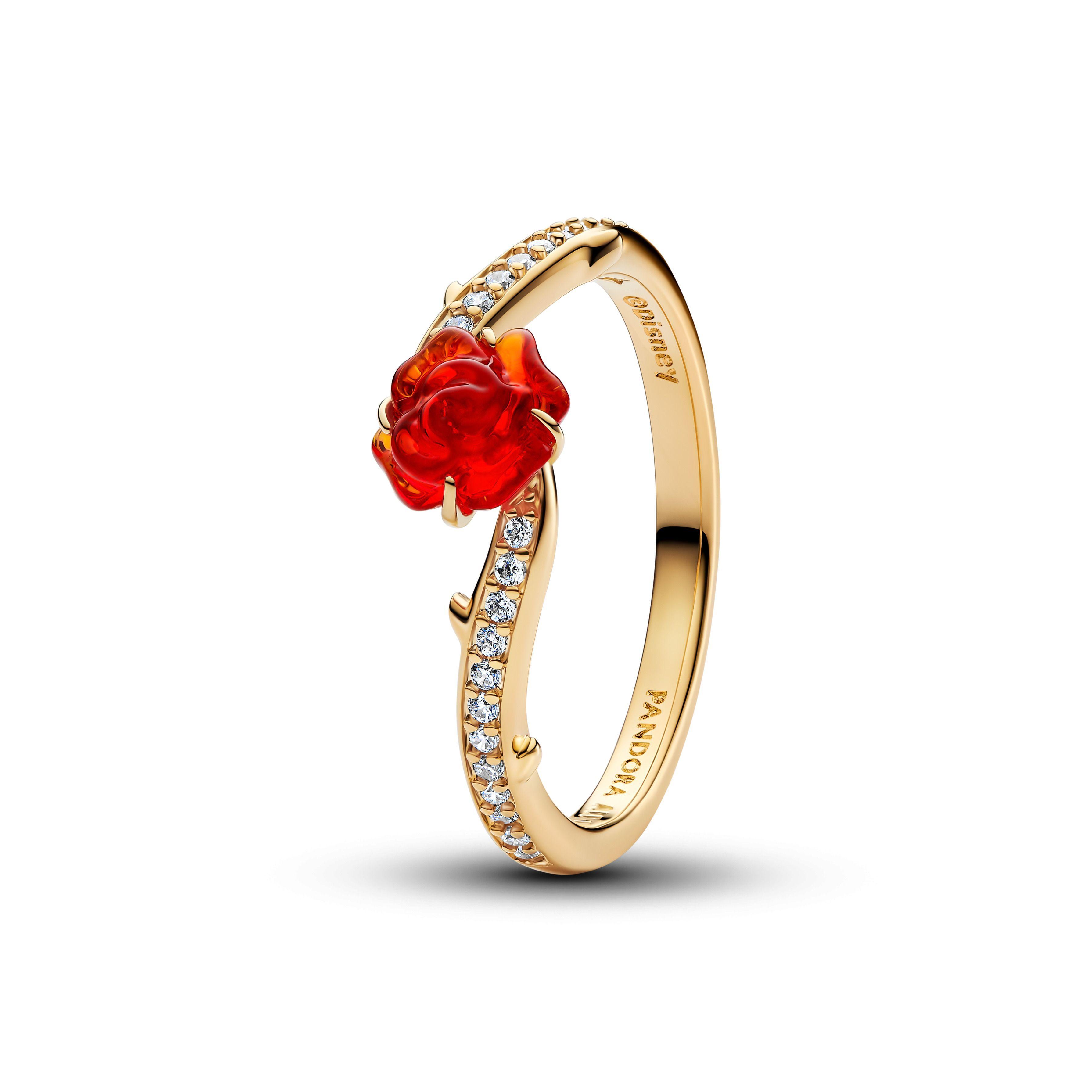 Anillo Rosa Encantada De La Bella y La Bestia De Disney-1