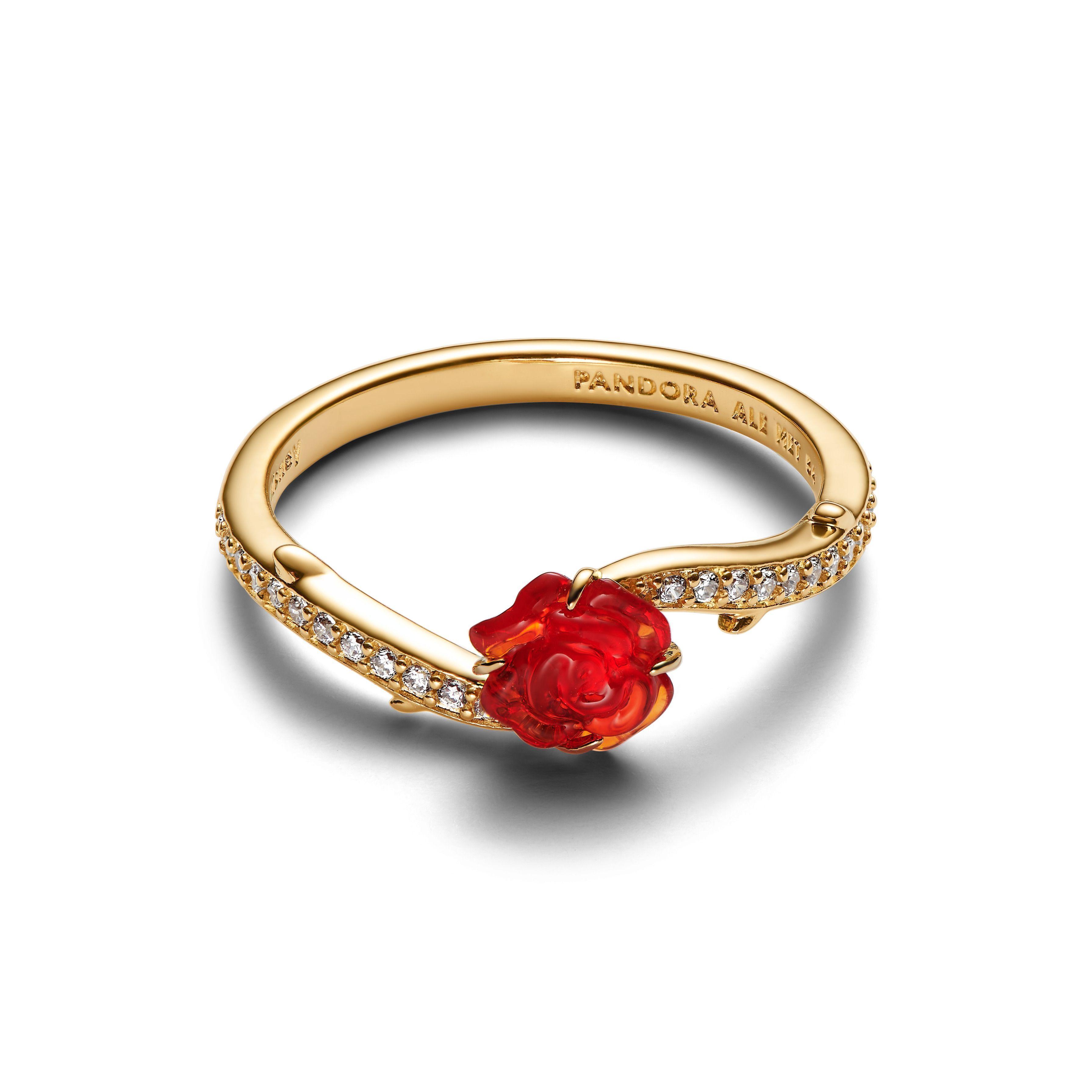 Anillo Rosa Encantada De La Bella y La Bestia De Disney-0