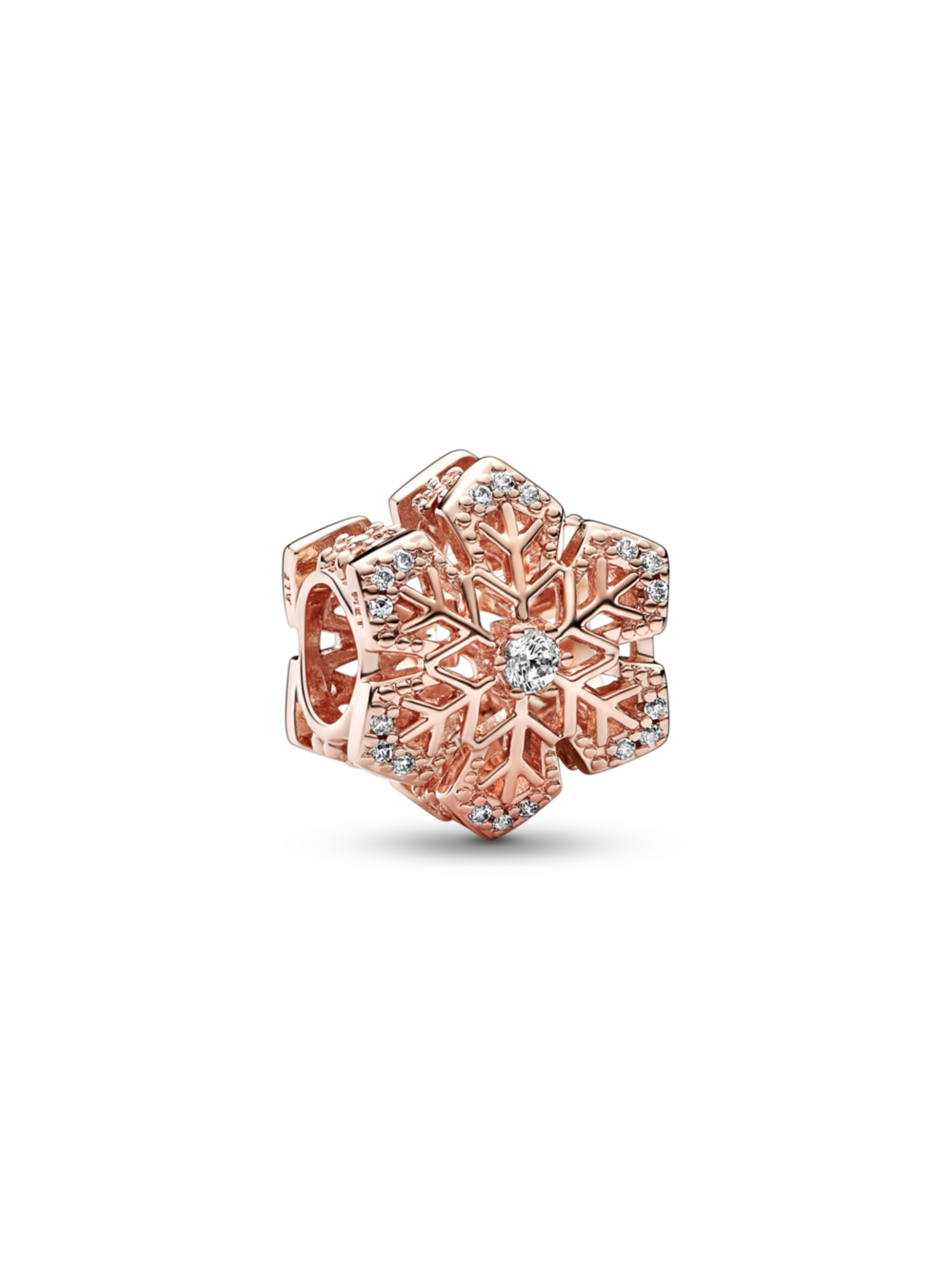 Charm Copo de Nieve Festivo Recubrimiento en Oro Rosa-0