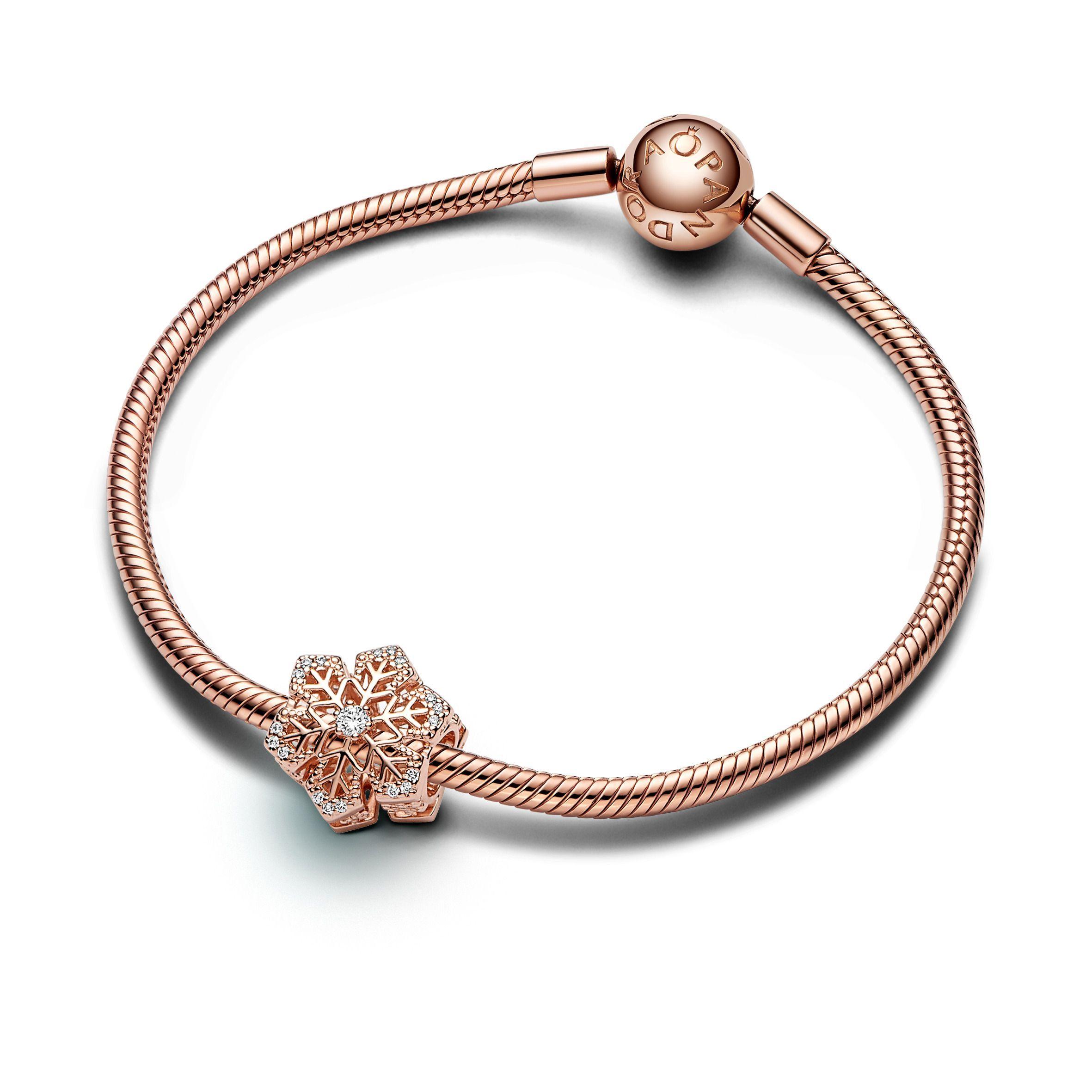 Charm Copo de Nieve Festivo Recubrimiento en Oro Rosa-1