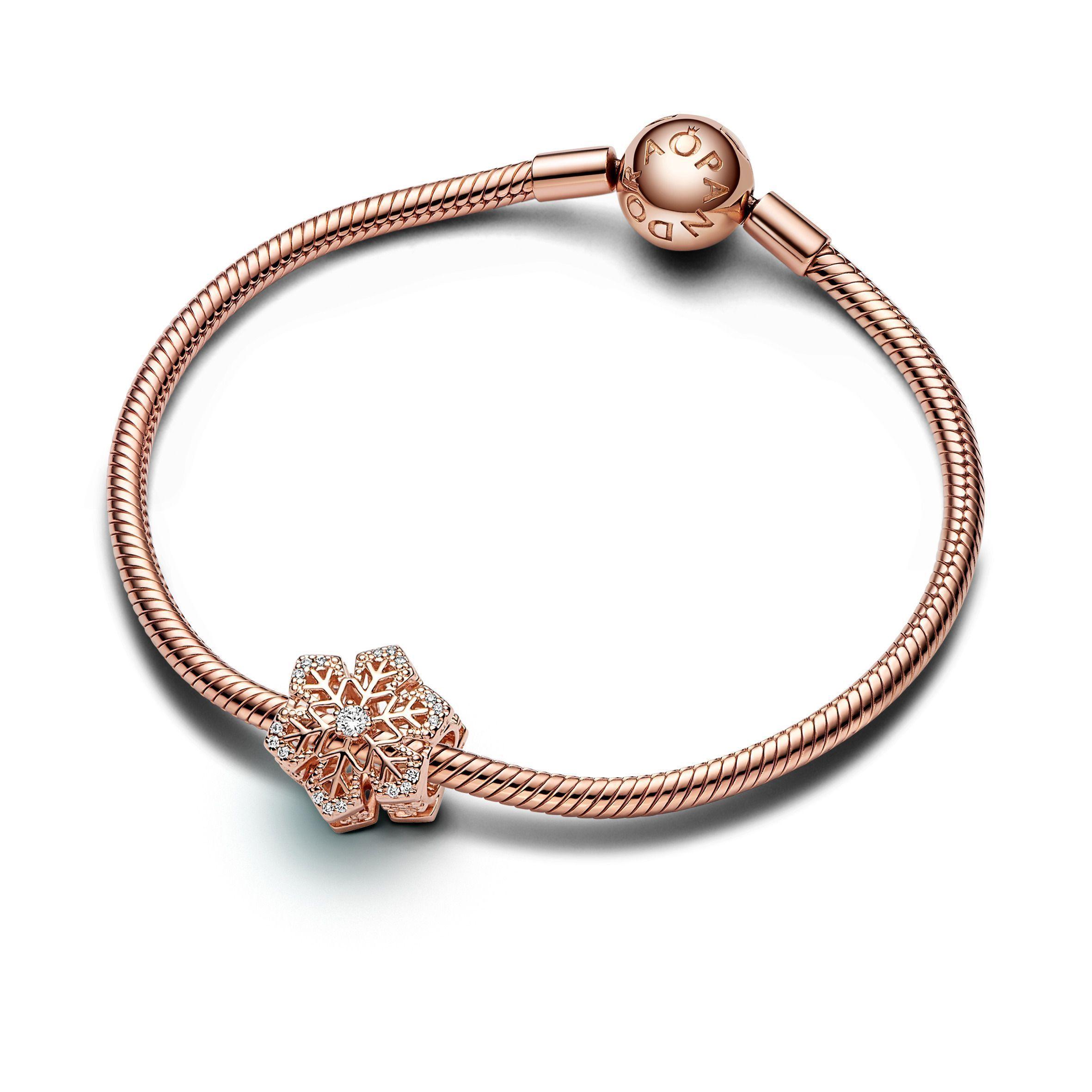 Charm Copo de Nieve Festivo Recubrimiento en Oro Rosa-1