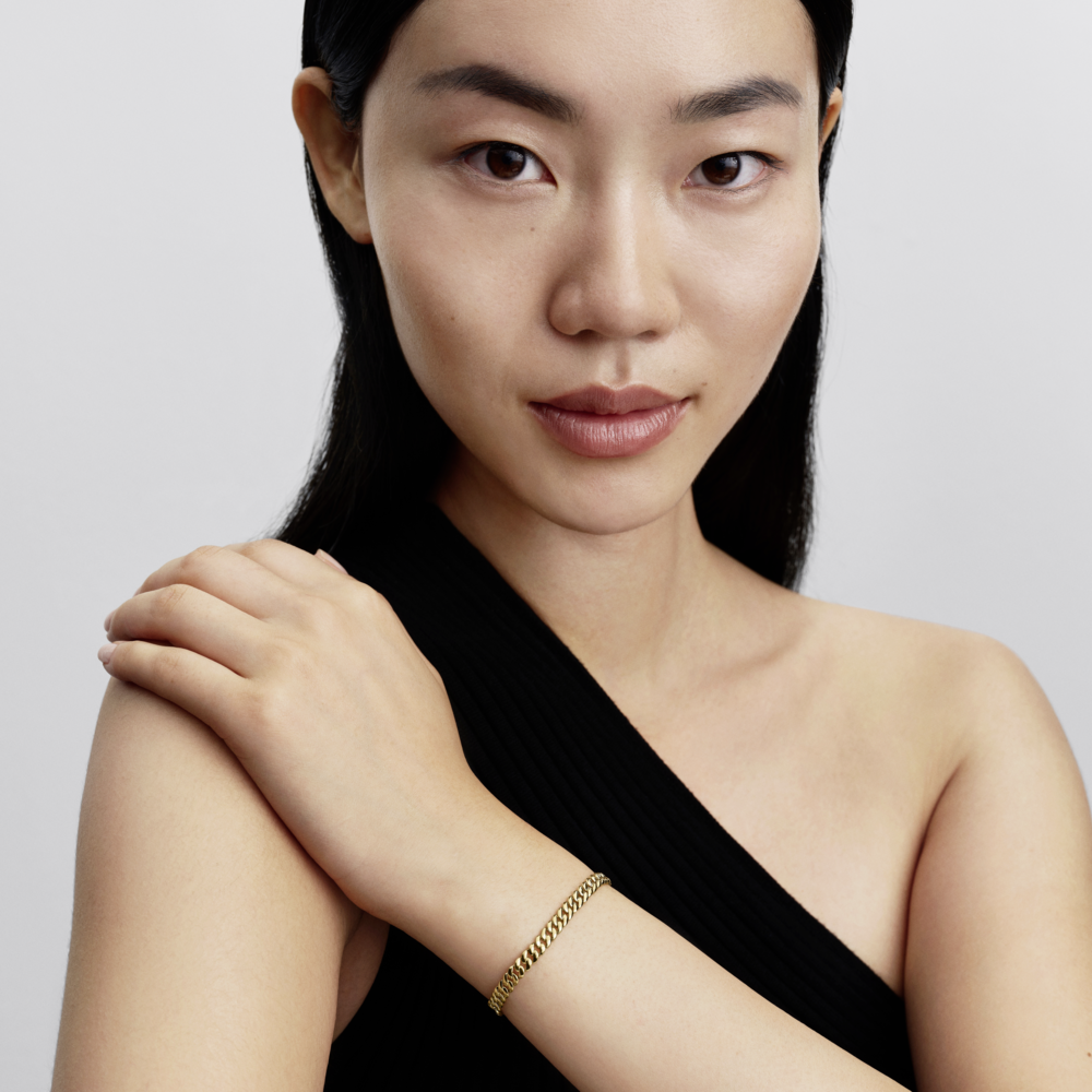 Brazalete de Cadena Cubana Dorado-2