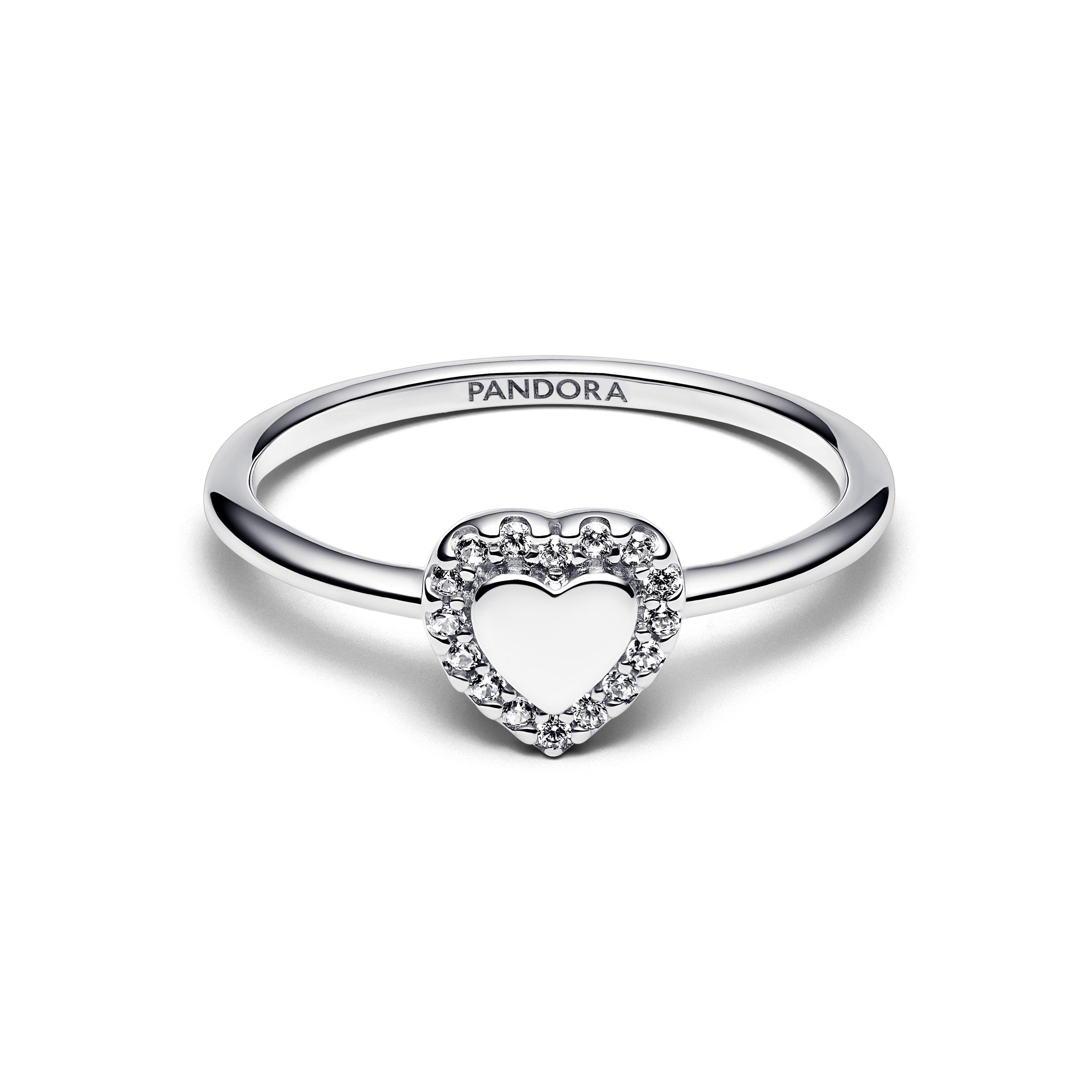 Anillo Halo y Corazón en Plata-0