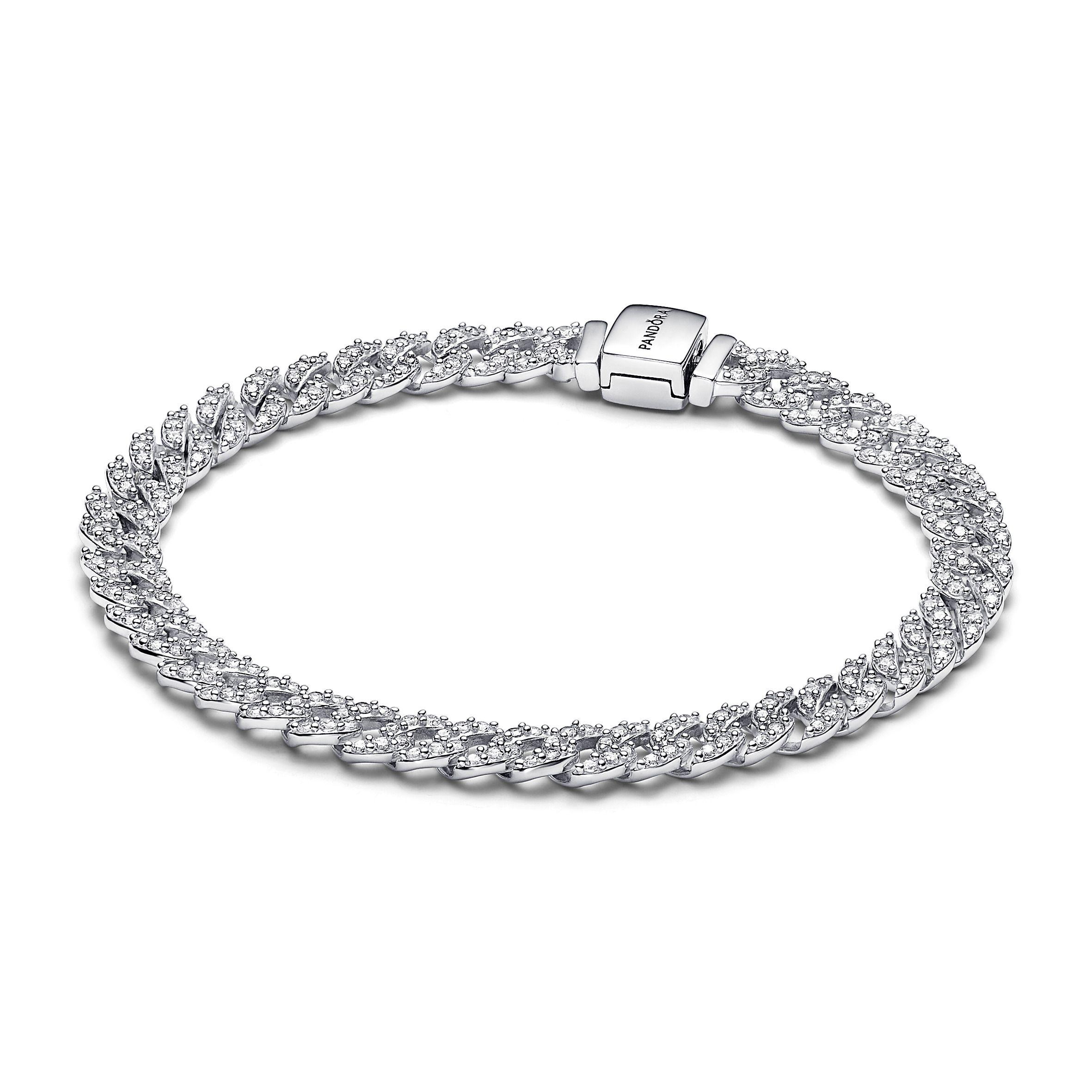 Brazalete Cadena Cubana en Plata-0