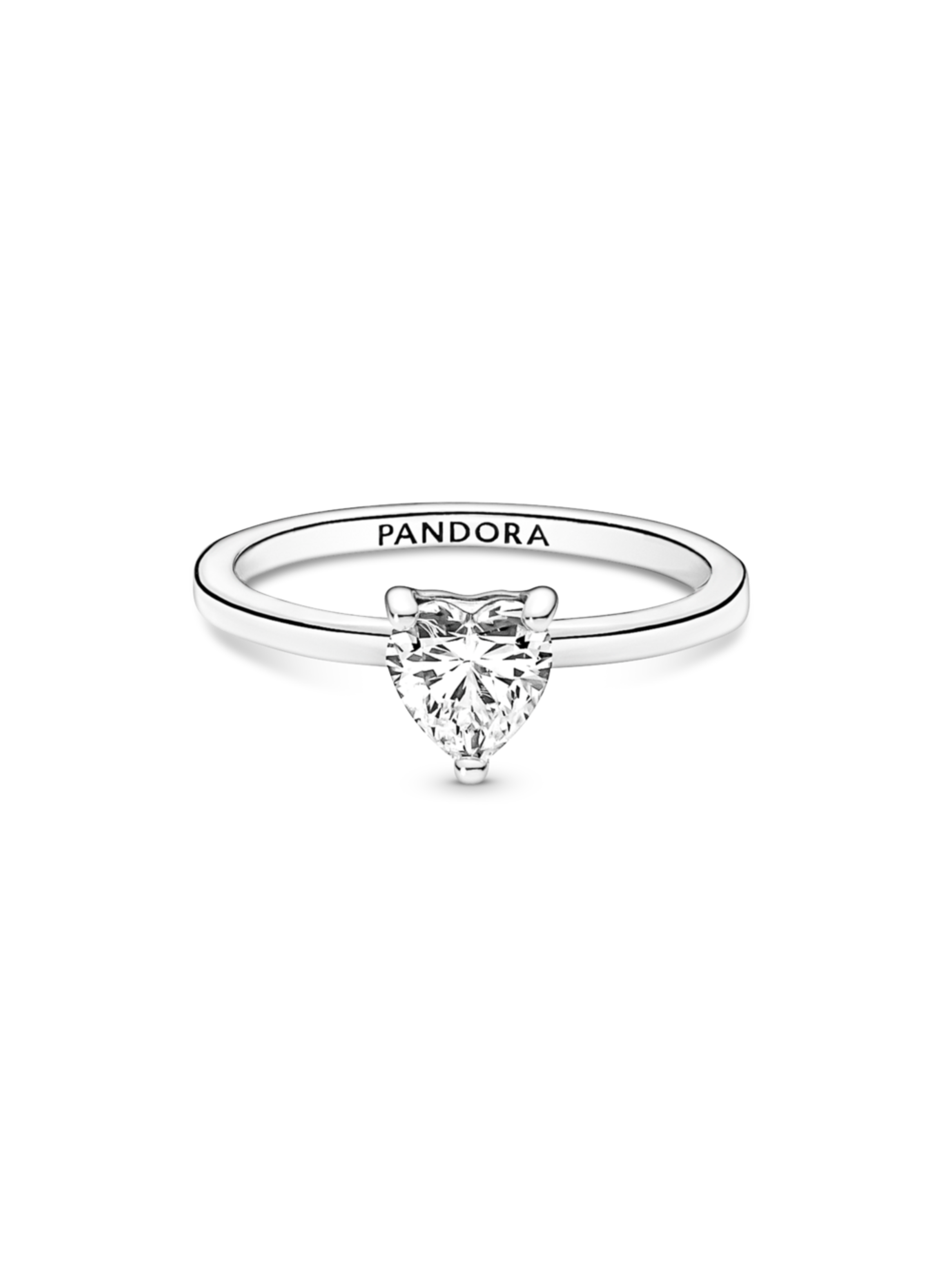 Anillo en Plata Solitario Corazón Chispeante Clara-0