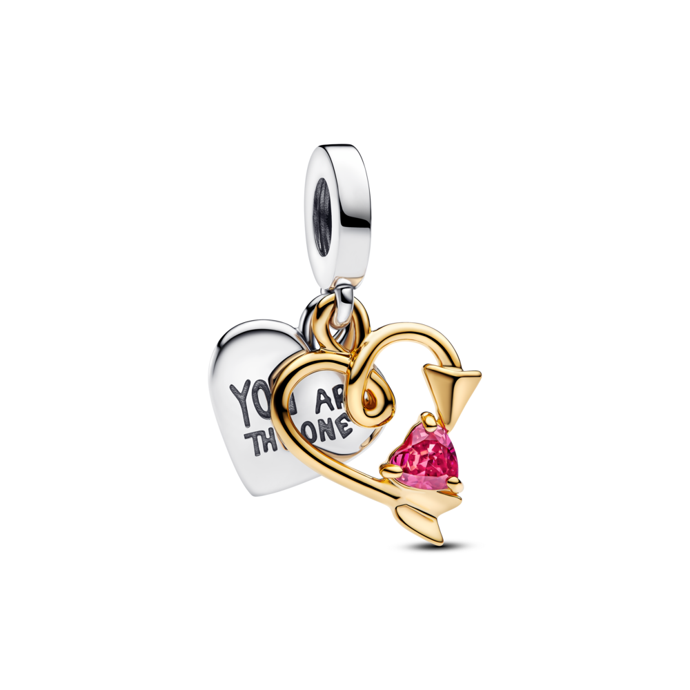 Gift Set Pulsera con Dije Corazón Flecha y Amor Escrito a Mano-1