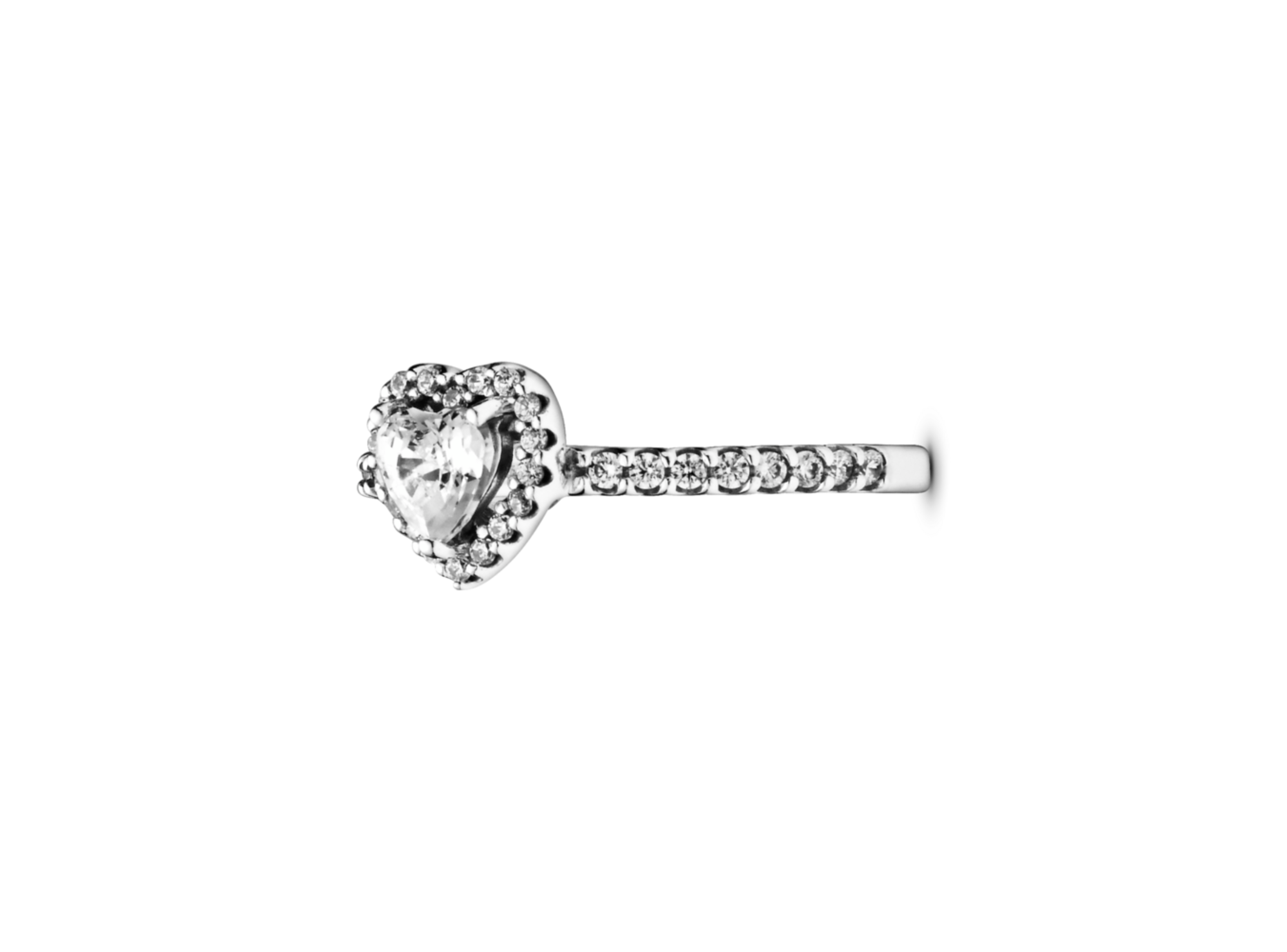 Anillo Plata Corazón Elevado Brillante Circonia Clara-0