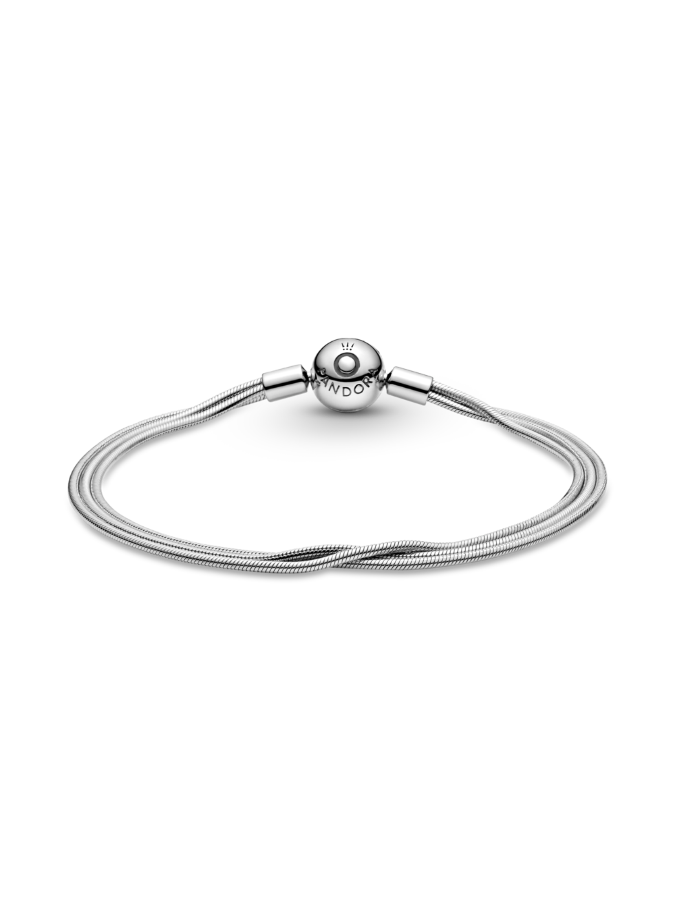 Brazalete Plata Momentos Cadena de serpiente Cierre Forma de Bola-0