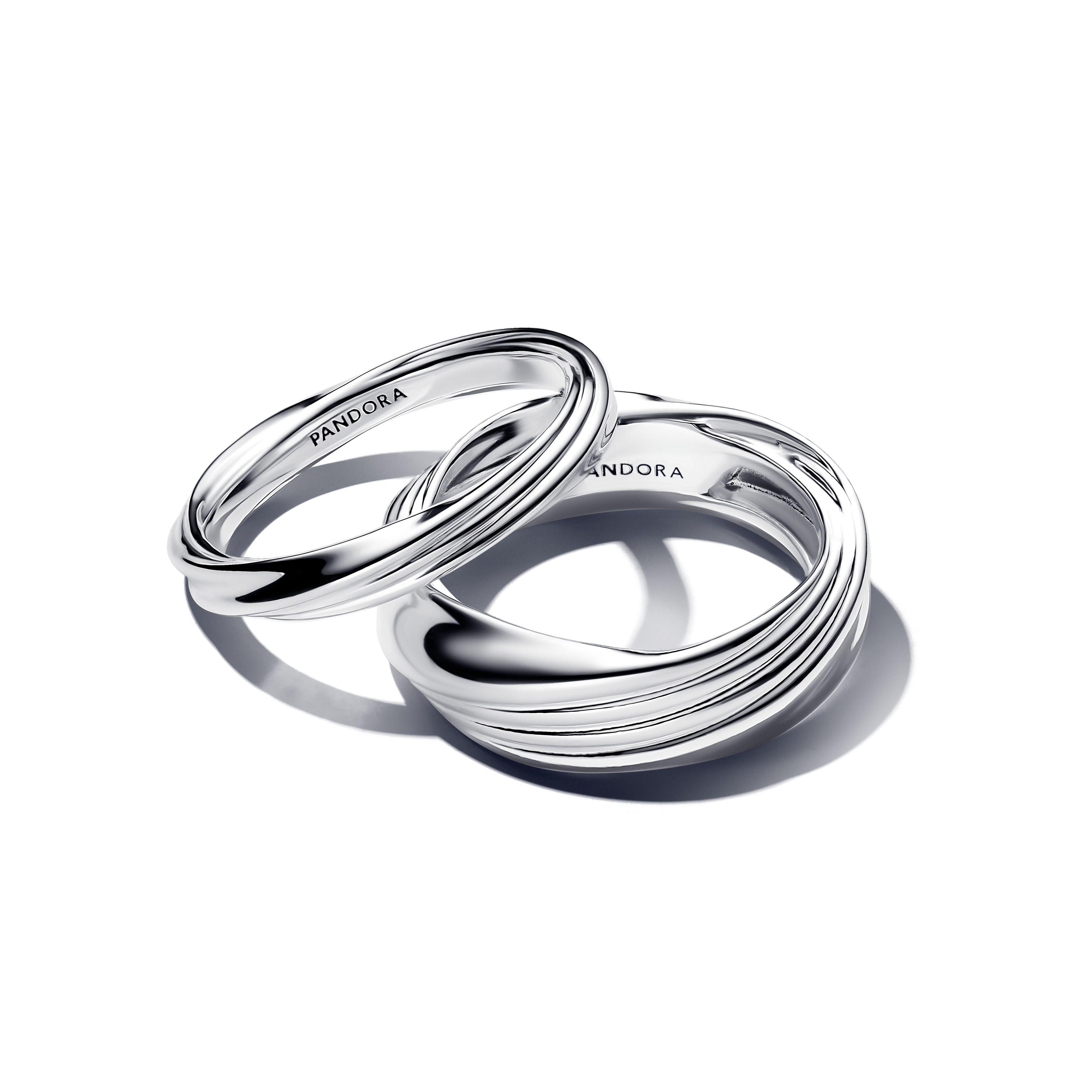 Anillo Pandora Plata Doble Torcido-0