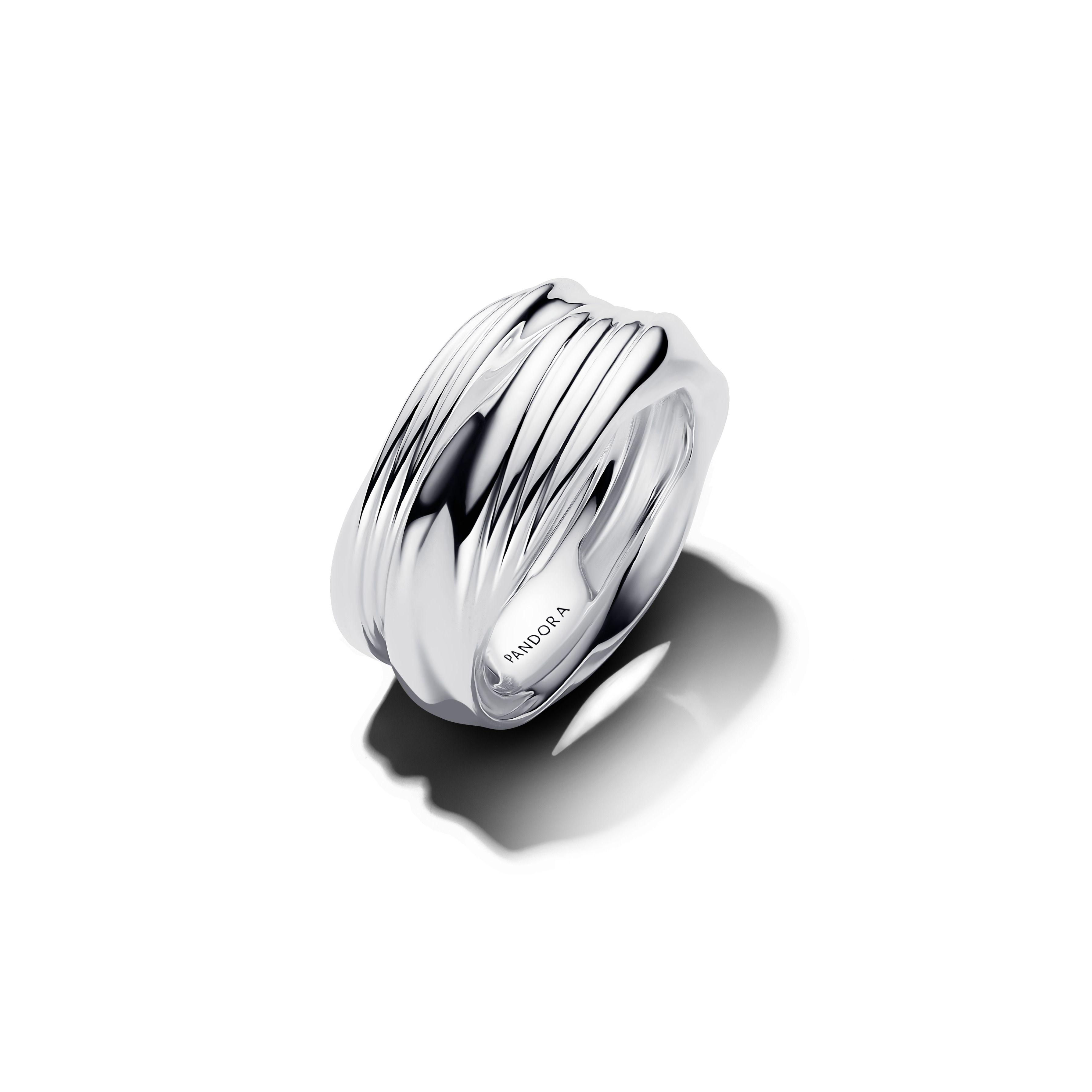 Anillo Pandora Plata Doble Torcido-1