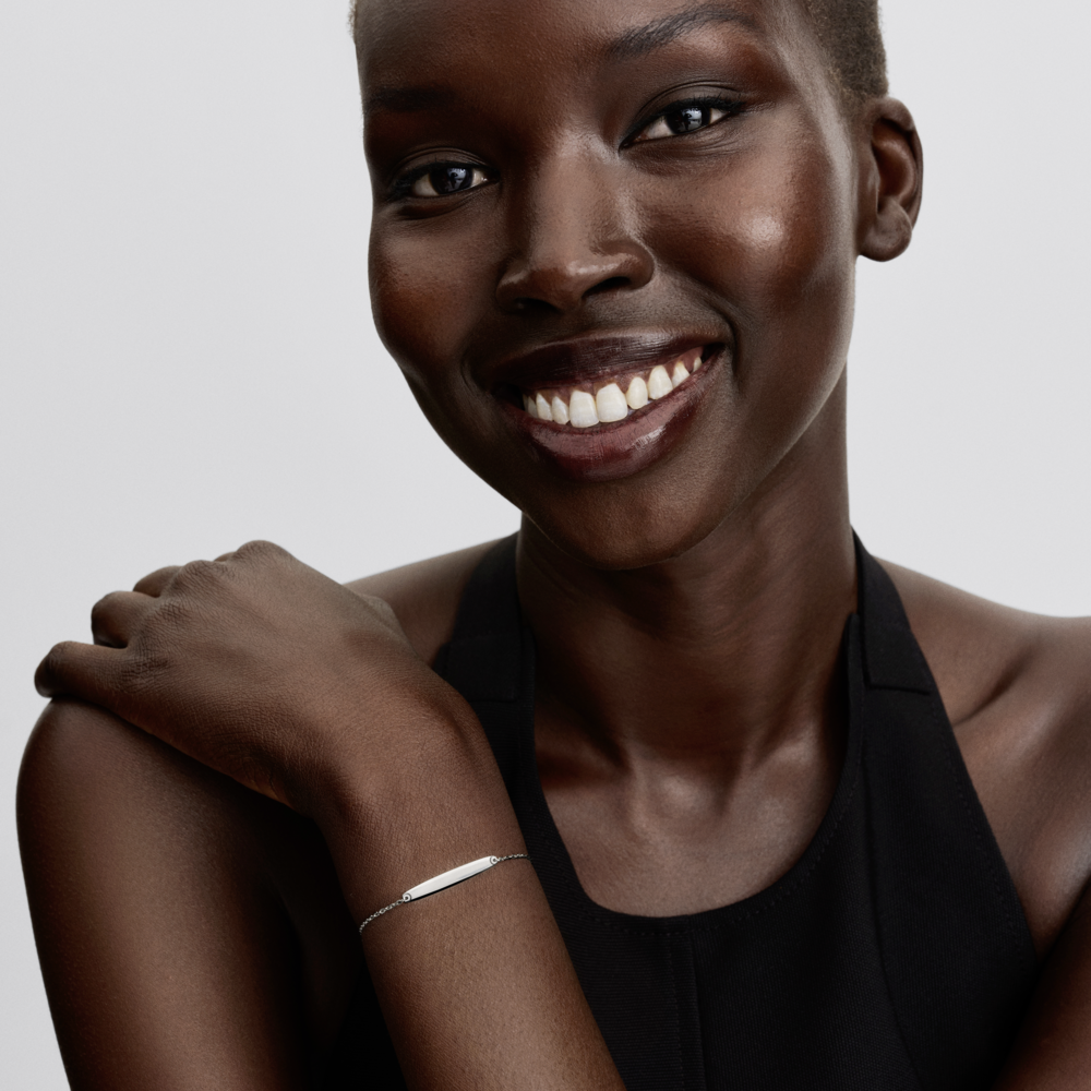 Brazalete en Plata Barra Personalizada Deslizante -2