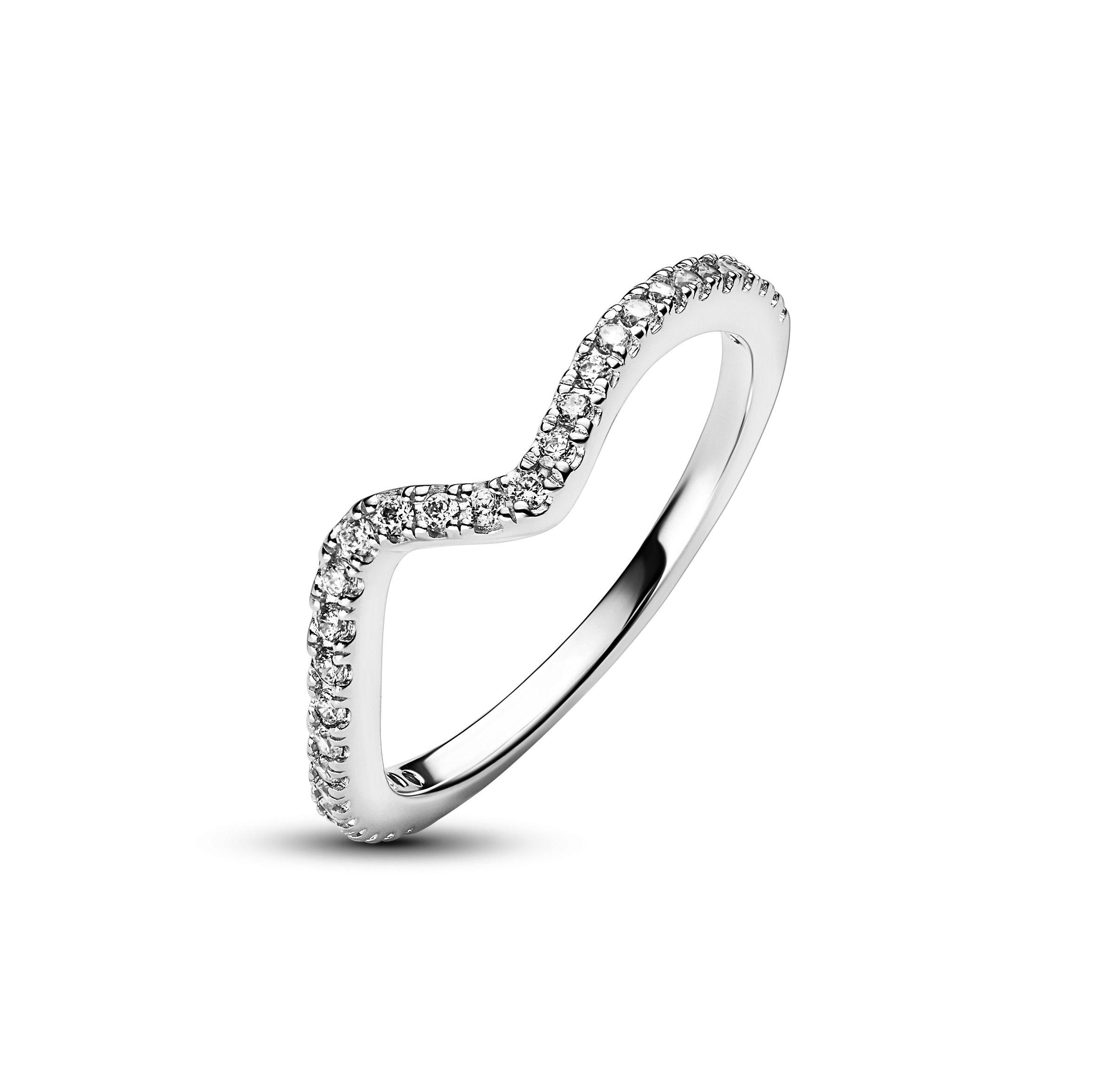 Anillo en Plata Ola brillante Circonia Clara-2