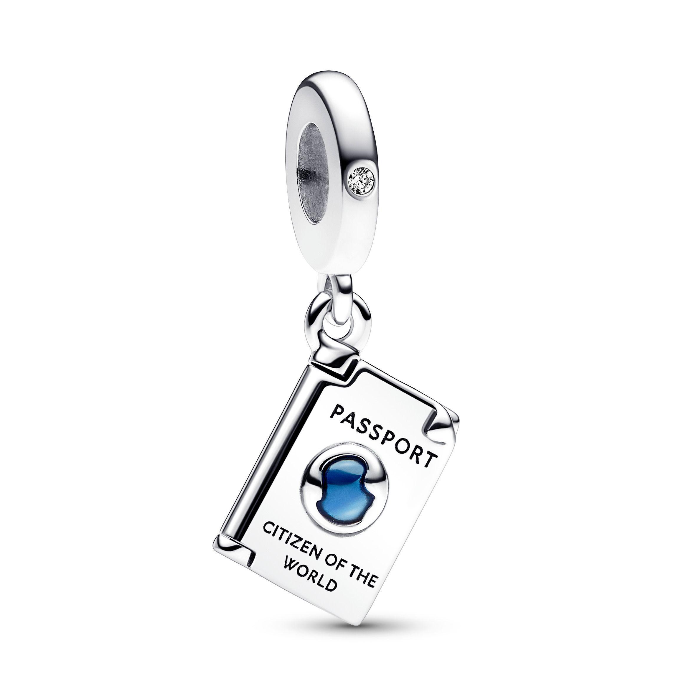 Gift Set Pulsera en Plata con Dije de Pasaporte en Plata y Murano Azul-2